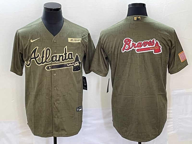 Men's Atlanta Braves Olive Salute To Service Limited Jerseys