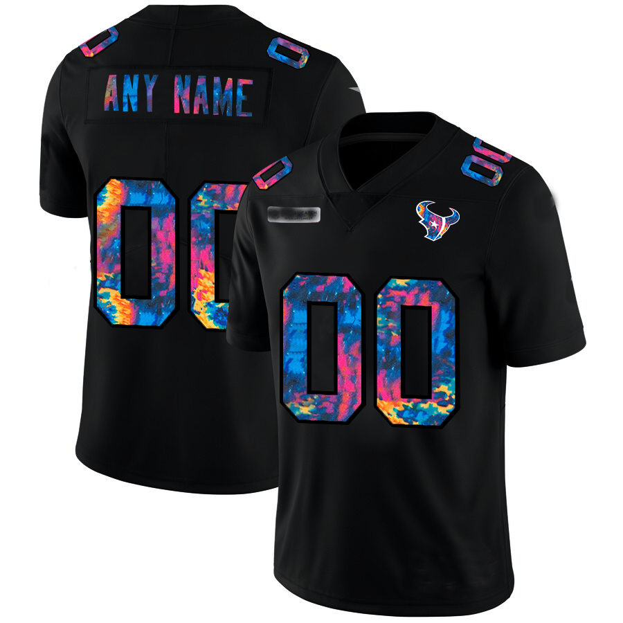 Custom1 Houston Texans Multi-Color Black 2020 Crucial Catch Vapor Untouchable Limited Jerseys Stitched American Football Jerseys