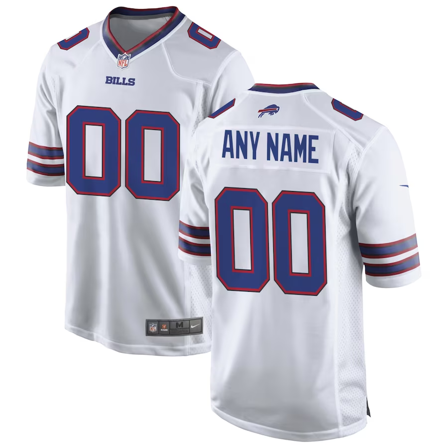 Custom1 Buffalo Bills White Game Jerseys