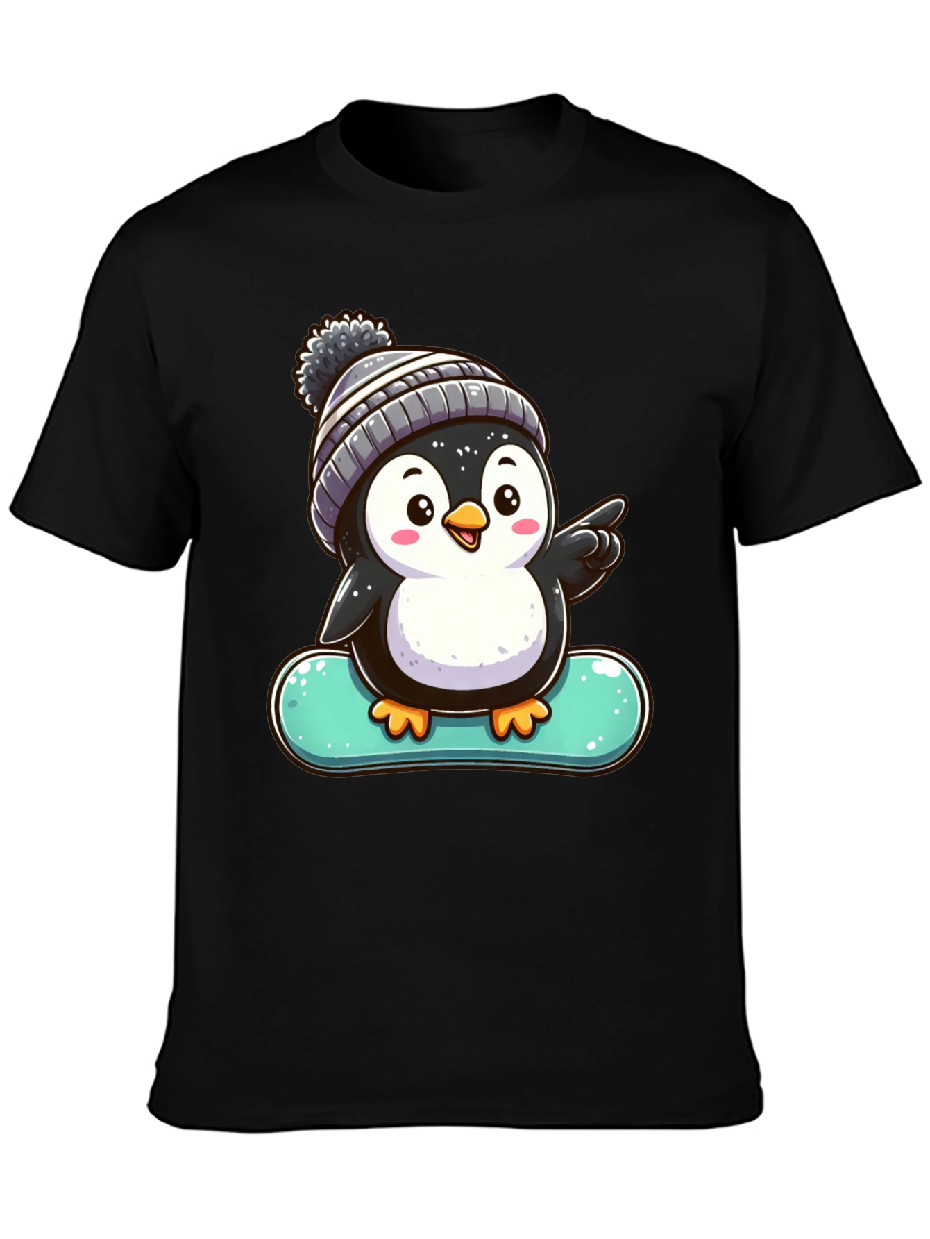 Penguin Snowboarder Graphic Tee