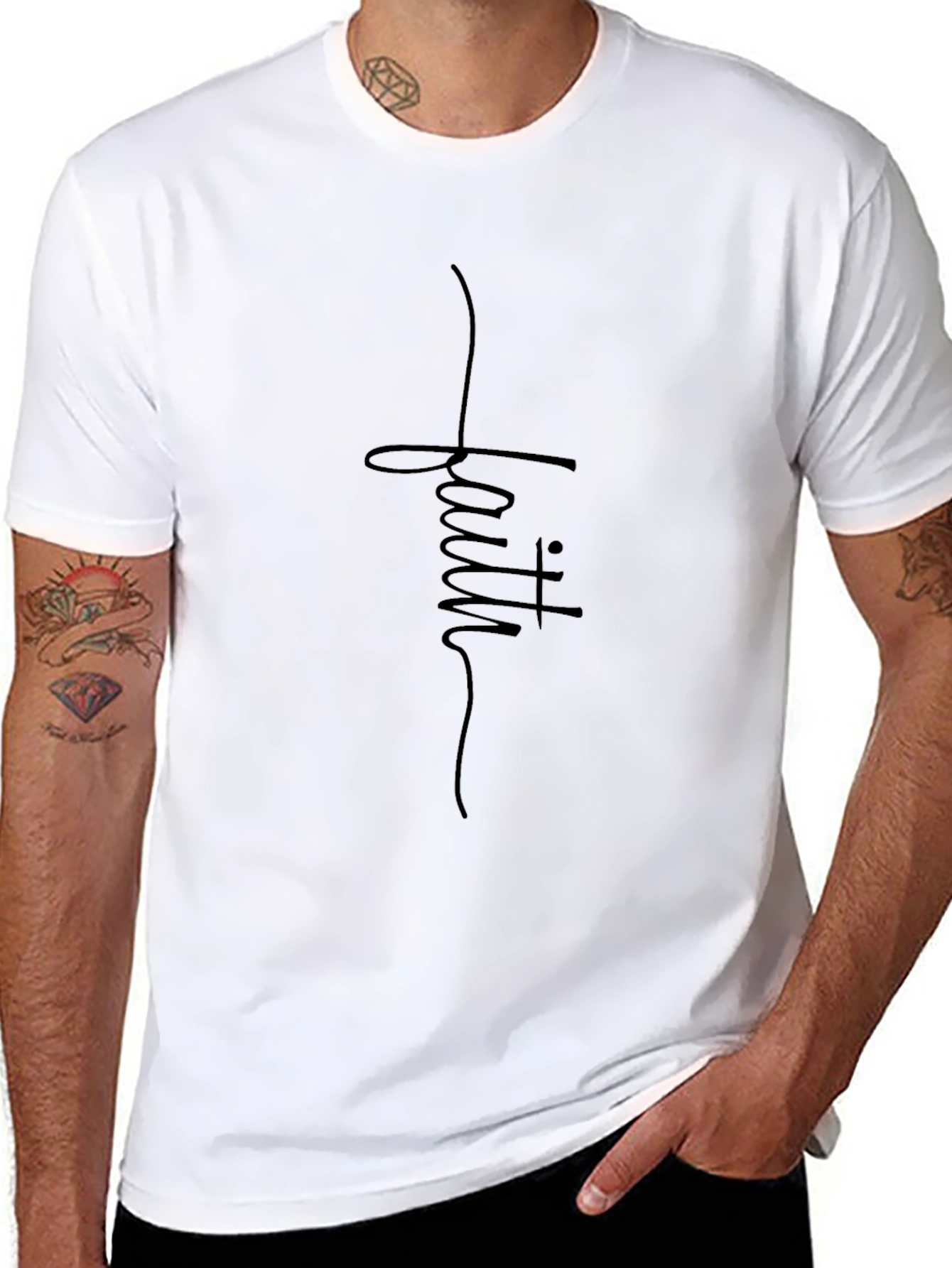 Faith Script T-Shirt - Mens Religious Graphic Tee