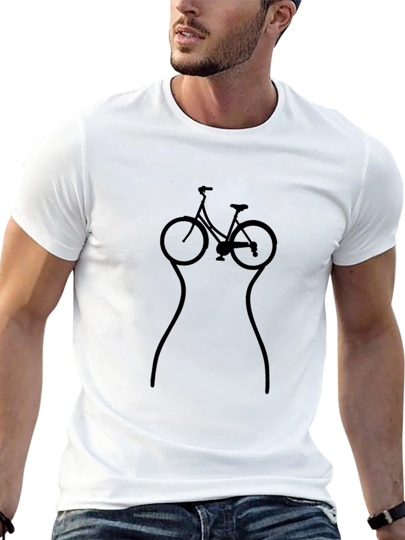 Bicycle Silhouette Graphic Tee - Black
