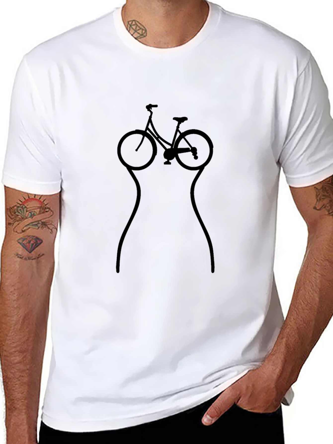 Bicycle Silhouette Graphic Tee - Black