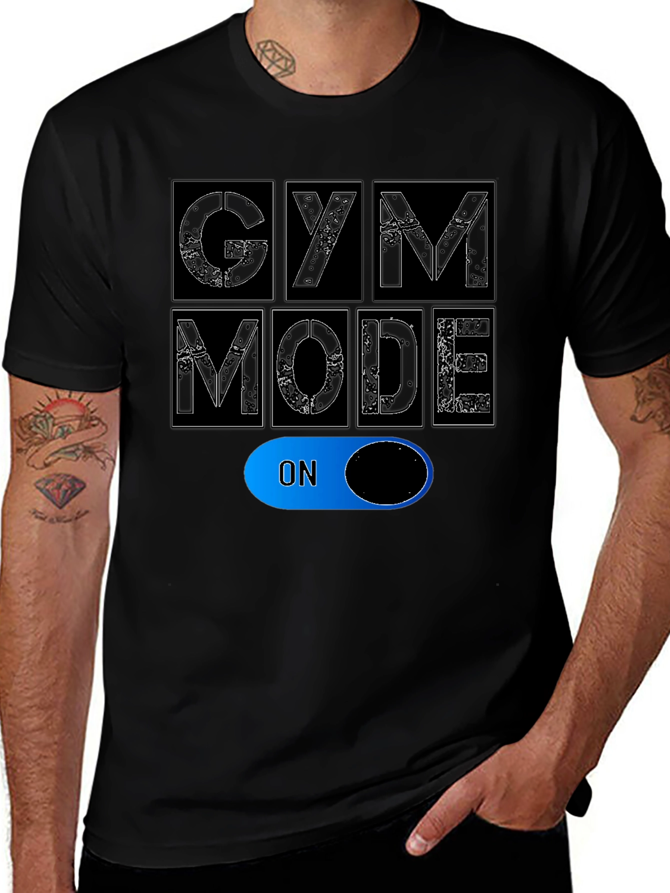 Gym Mode On Black T-Shirt