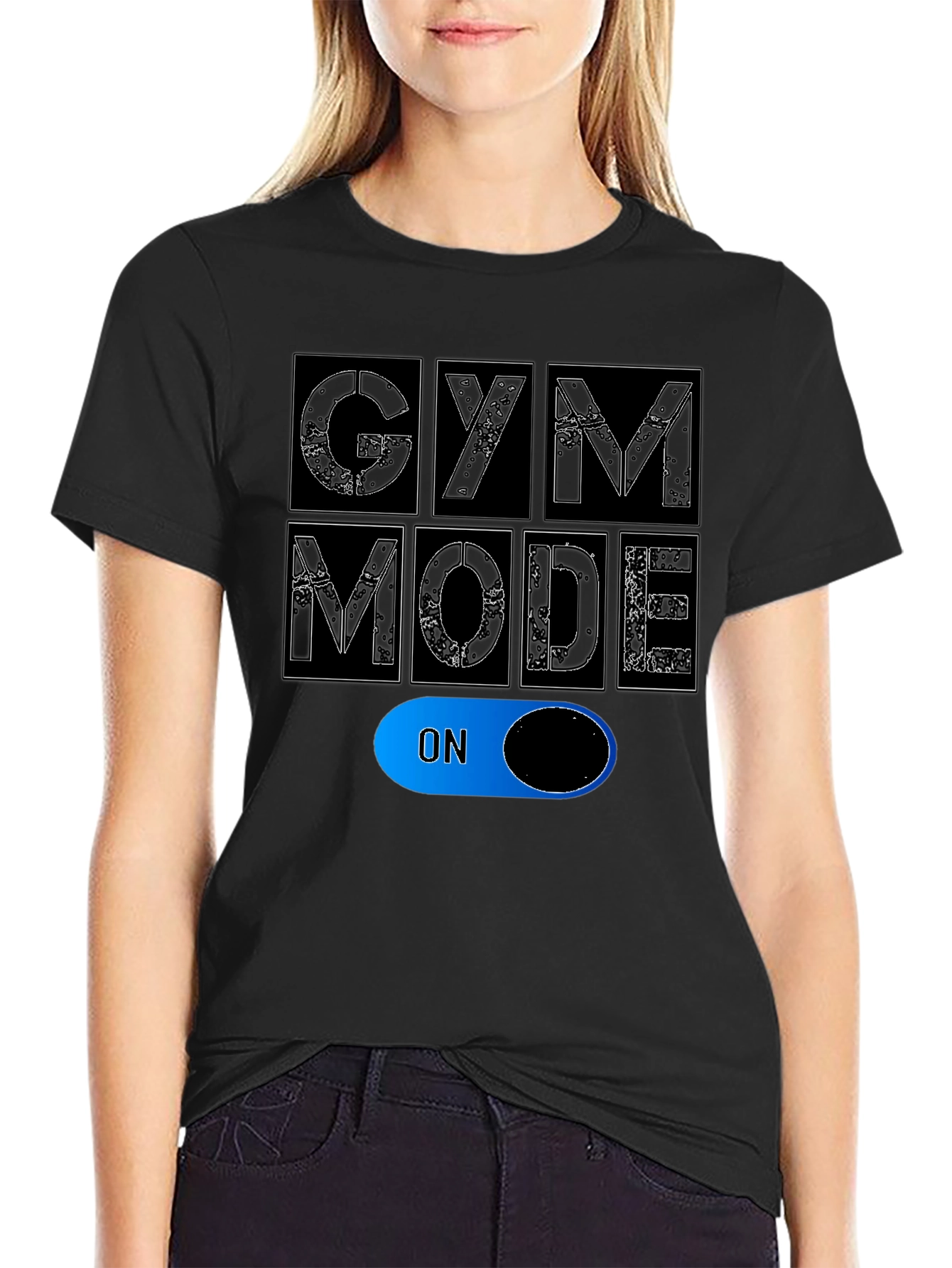 Gym Mode On Black T-Shirt