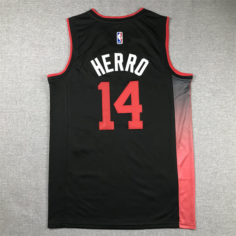 Men's Miami Heat Tyler Herro #14 Black 2023/24 Swingman Jerseys - City Edition