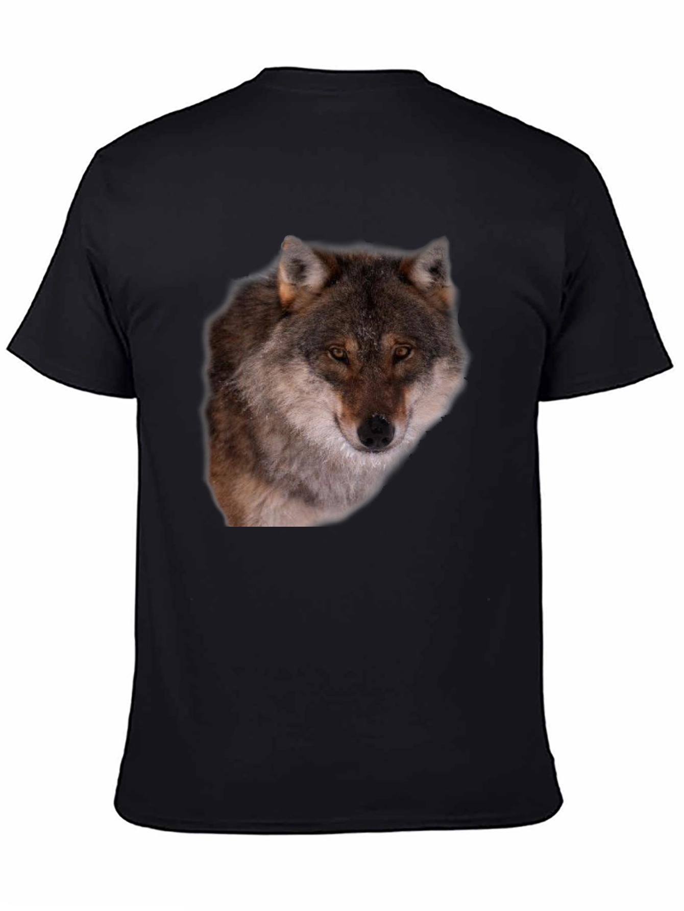 Wolf Graphic Tee - Black Animal Print T-Shirt