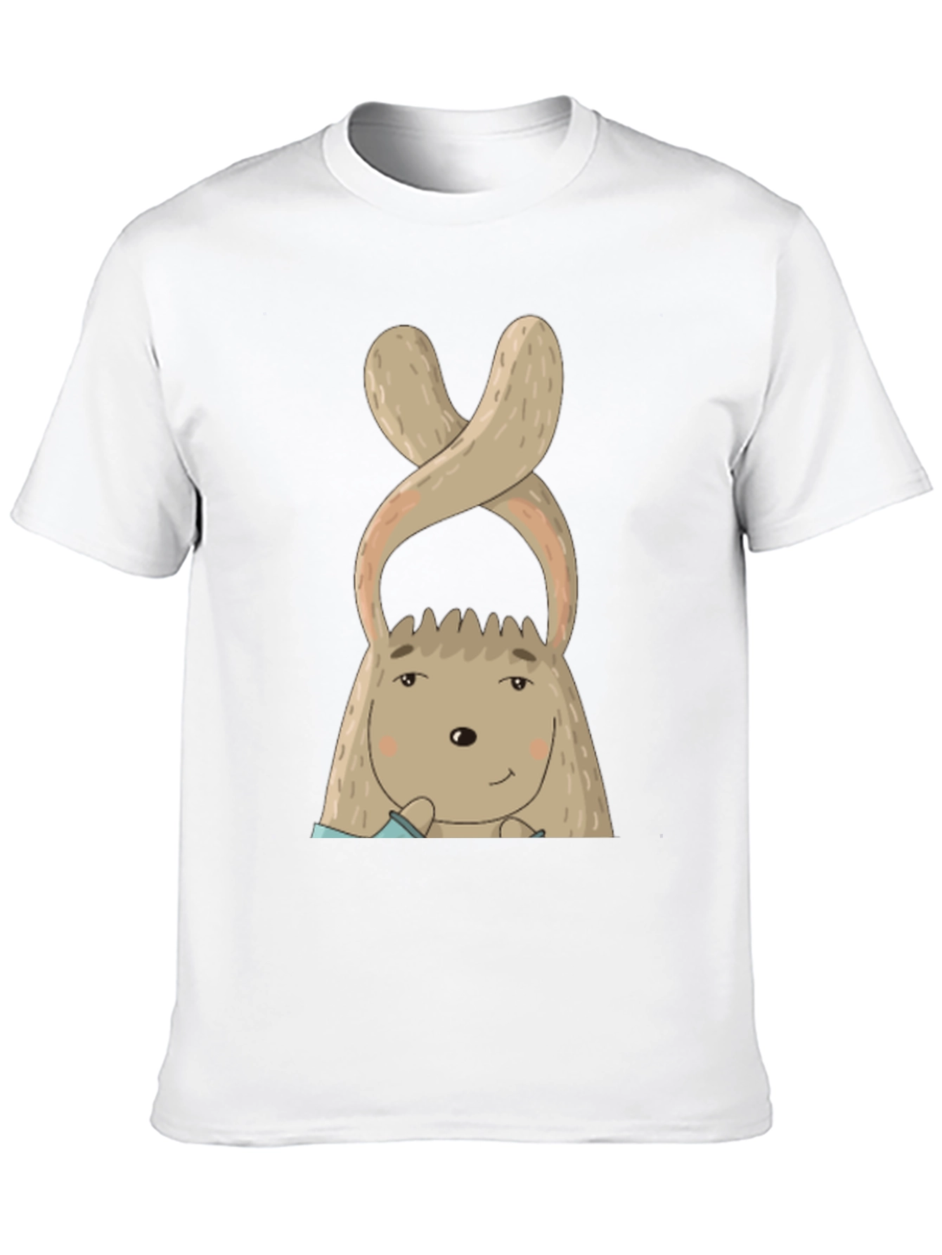 Whimsical Bunny Graphic Tee - Soft Cotton Black T-Shirt