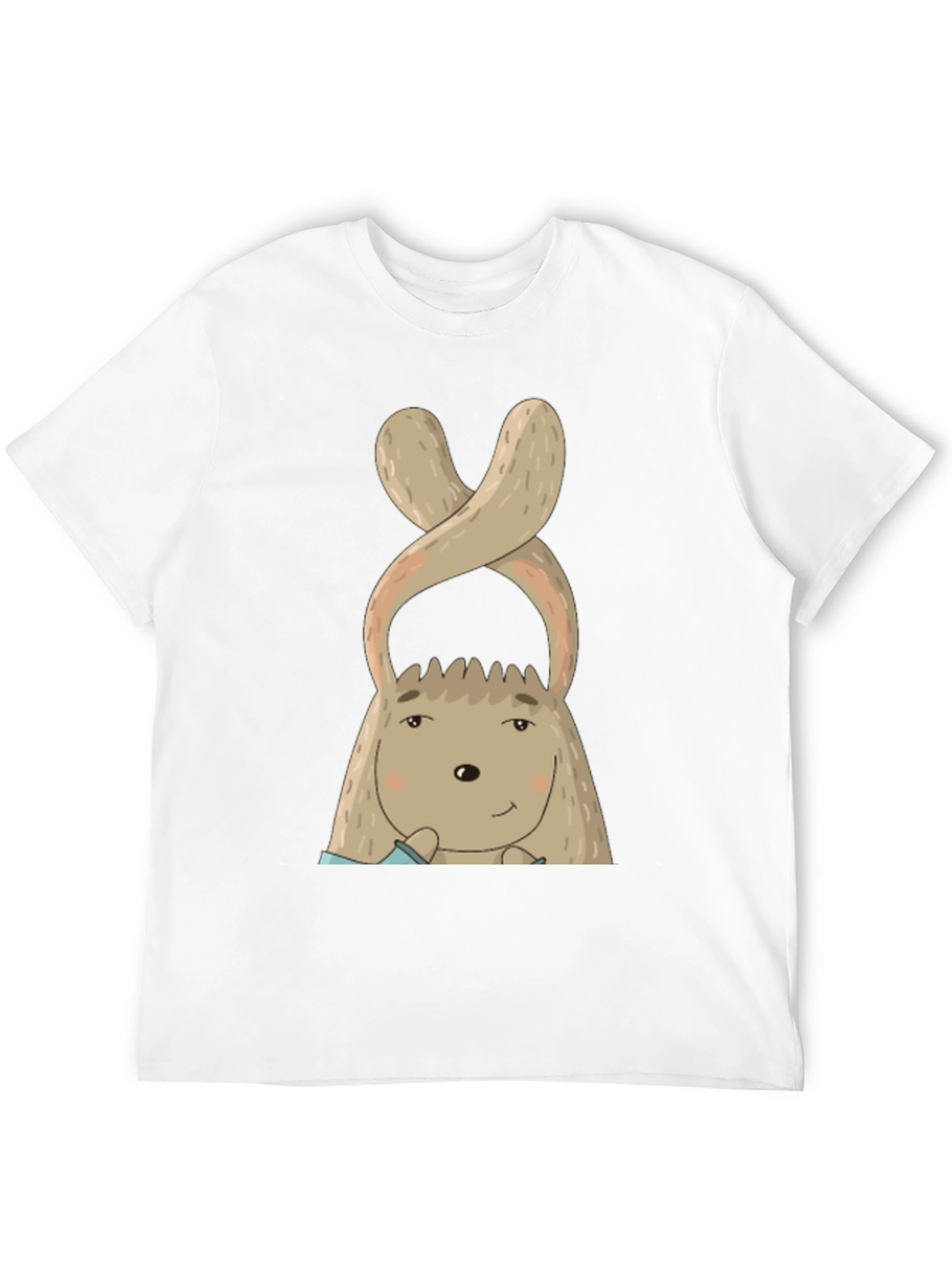 Whimsical Bunny Graphic Tee - Soft Cotton Black T-Shirt