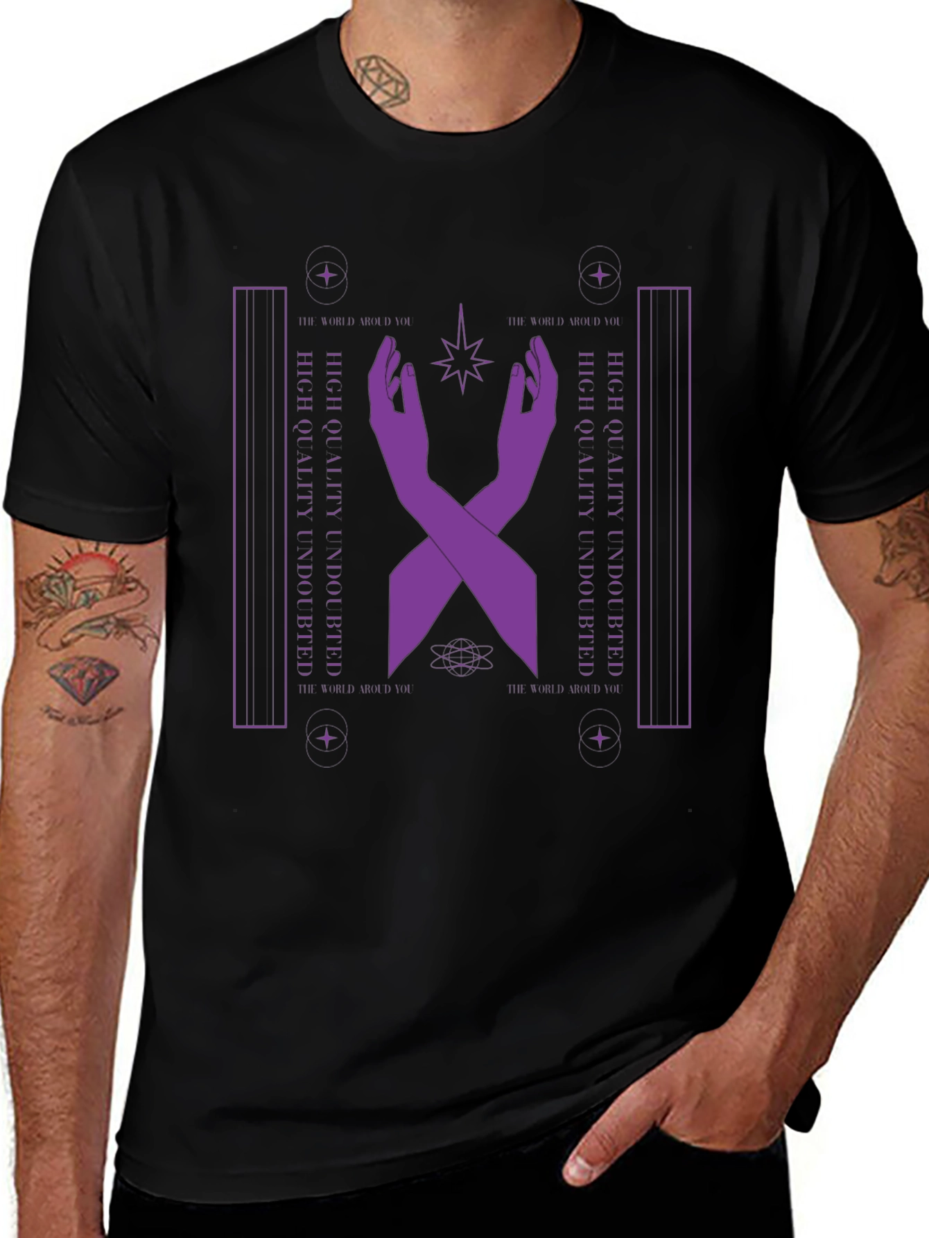 Mystic Purple Hands Graphic T-Shirt - Unisex