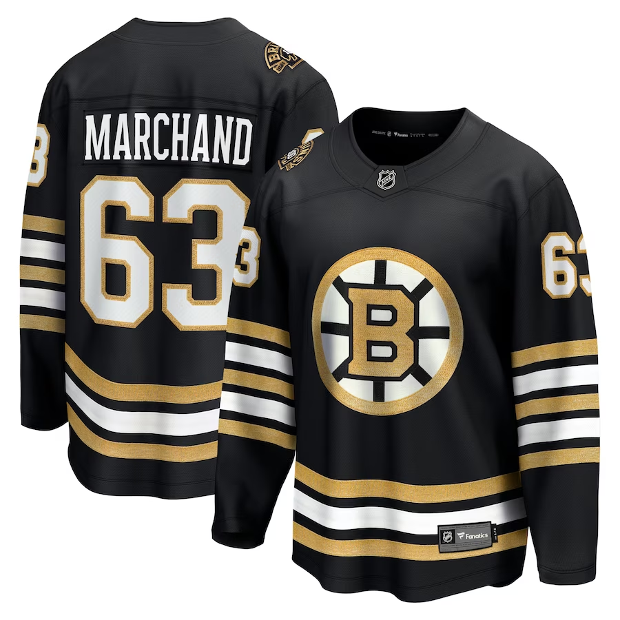 Men's Boston Bruins Brad Marchand #63 Black Replica Player Jerseys