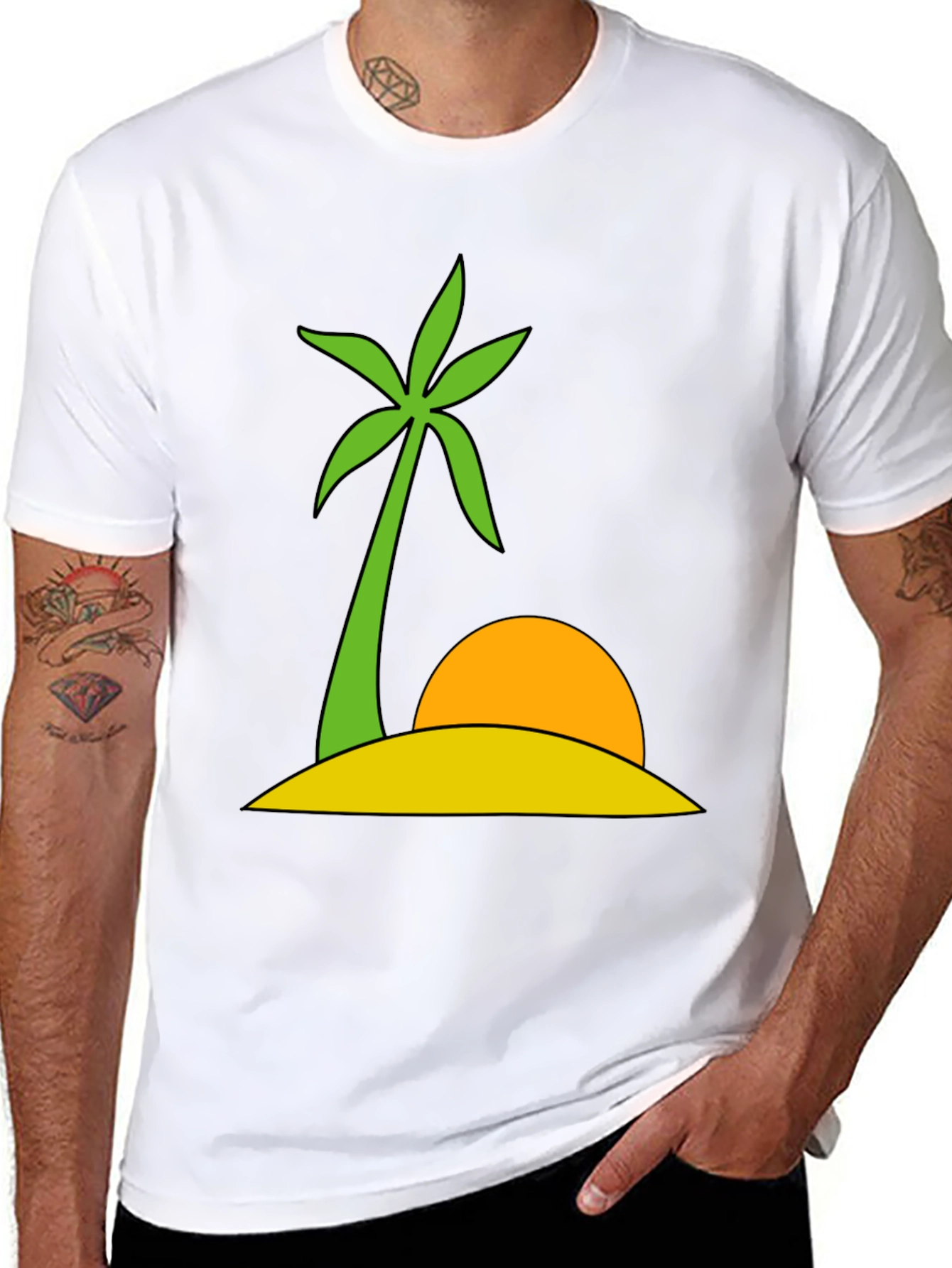Tropical Palm Tree Island Graphic Tee