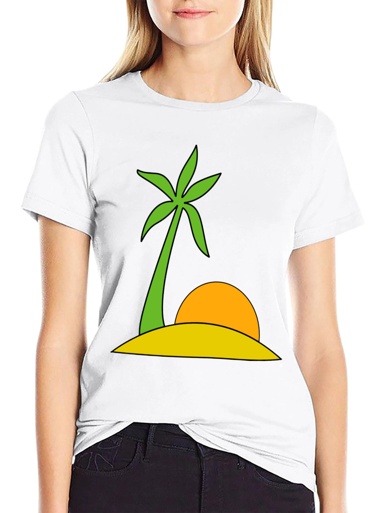 Tropical Palm Tree Island Graphic Tee