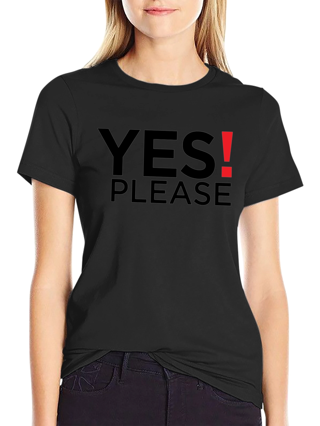 Yes Please! Black Graphic Tee