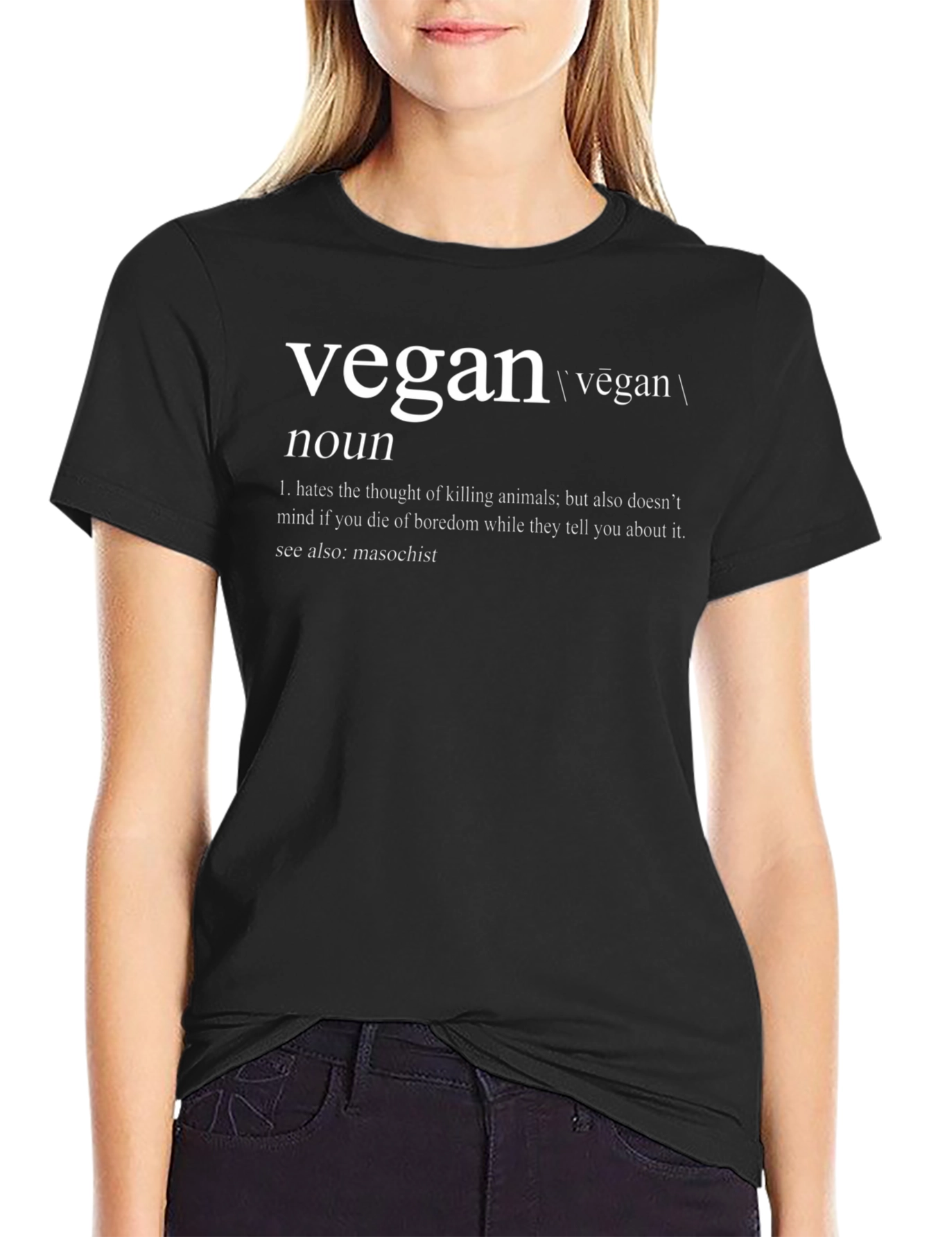 Vegan Definition Black T-Shirt -  Noun Funny Graphic Tee