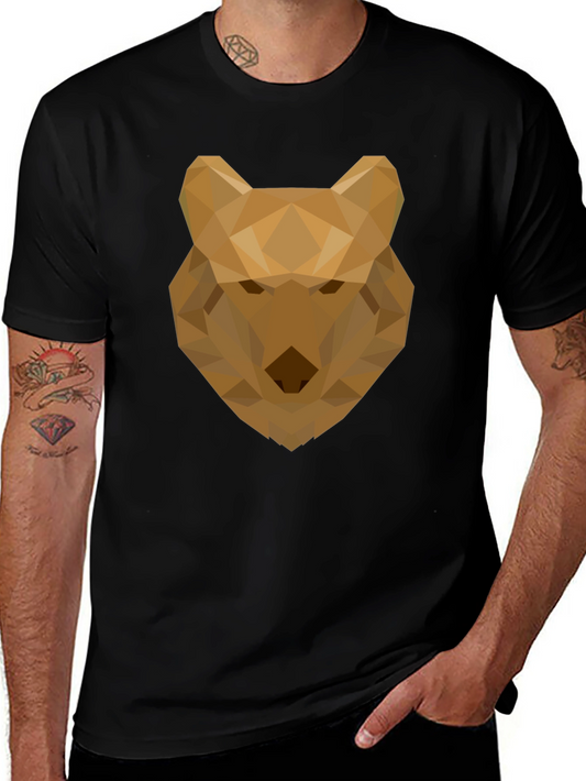 Geometric Wolf Graphic Tee - Modern Style