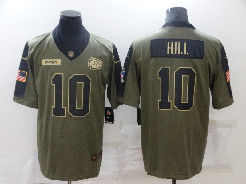 Men's Kansas City Chiefs Tyreek Hill #10 Brown Game Player Jerseys