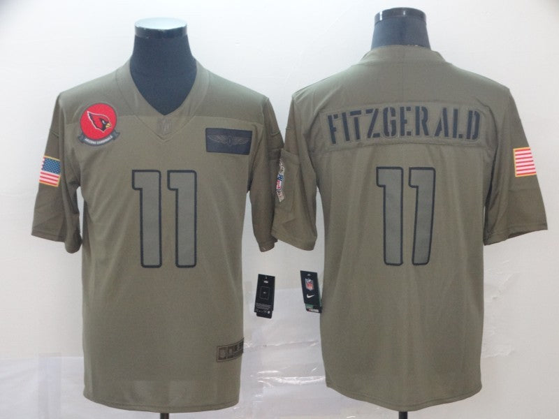 Men's Arizona Cardinals Larry Fitzgerald #11 Brown Game Jerseys