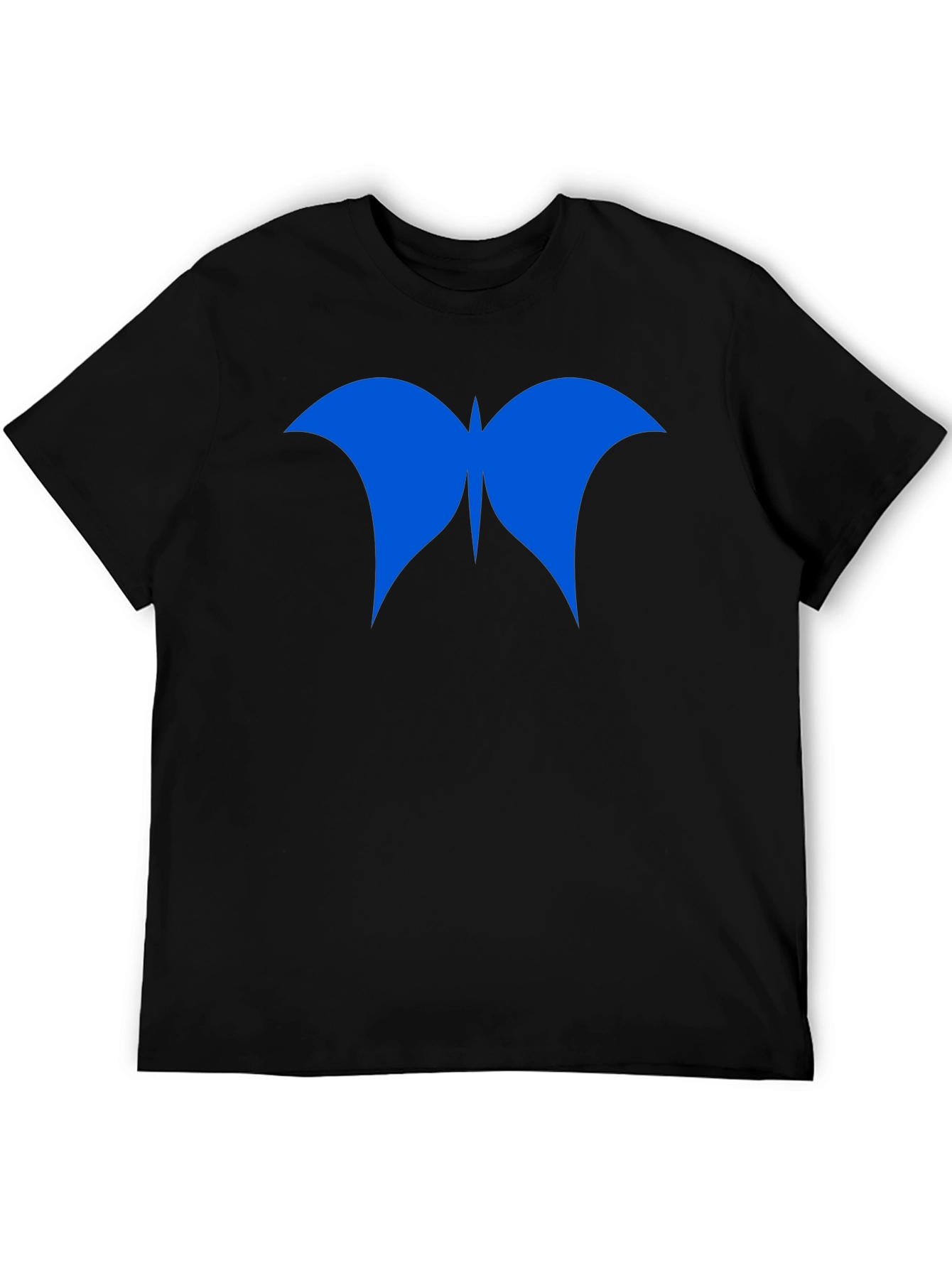 Blue Butterfly Graphic Black Tee - Stylish Mens Shirt