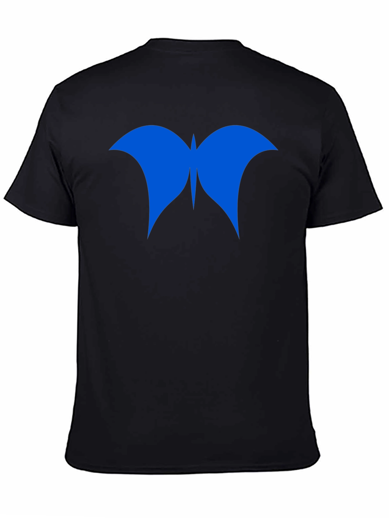 Blue Butterfly Graphic Black Tee - Stylish Mens Shirt