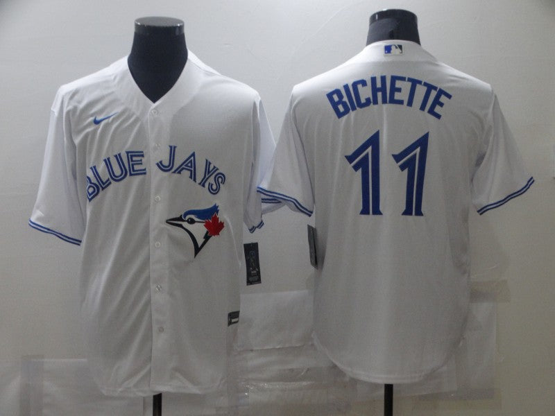 Men's Toronto Blue Jays Bo Bichette #11 White Replica Baseball Jerseys