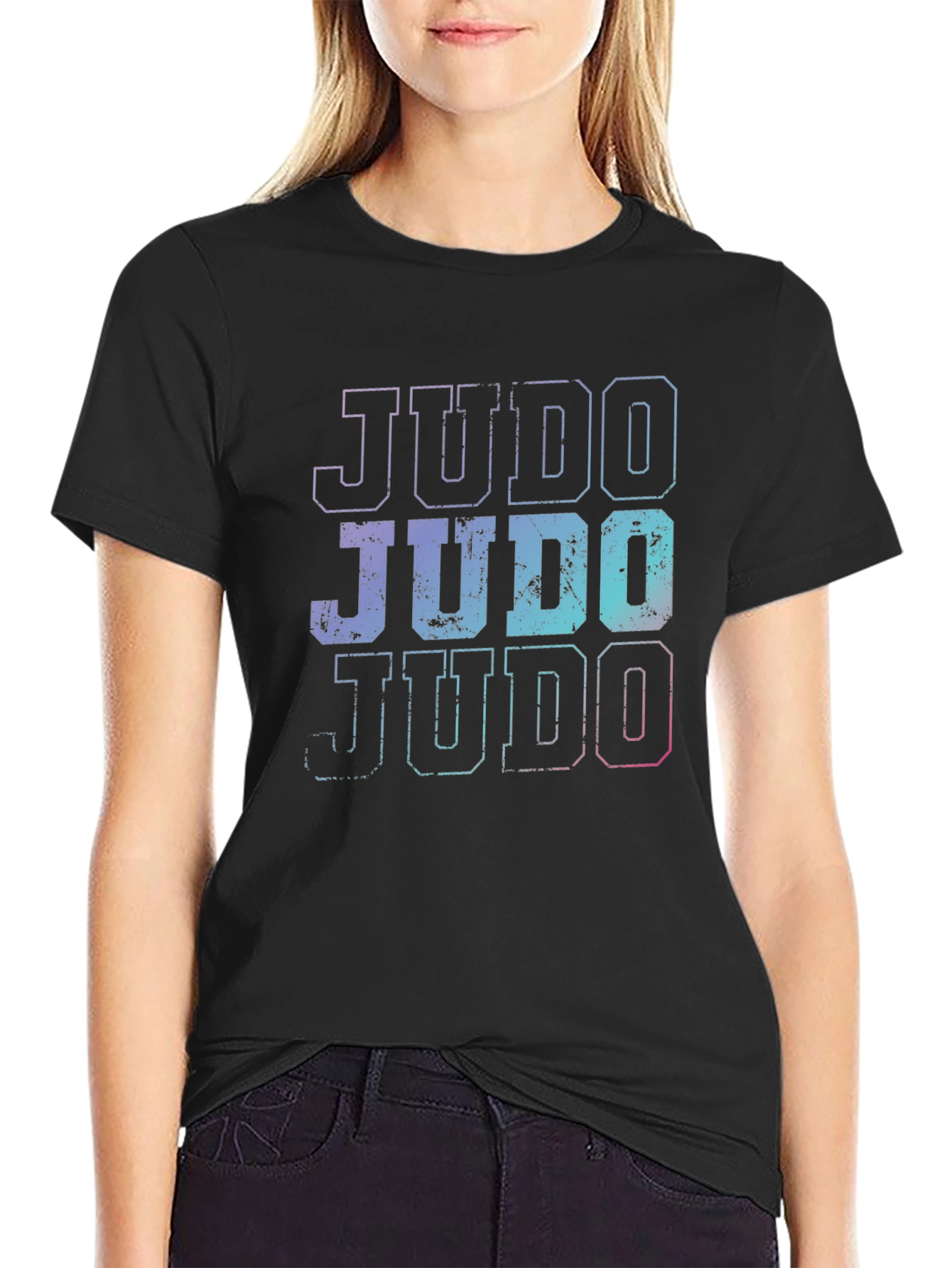 Retro Judo Graphic T-Shirt - Black