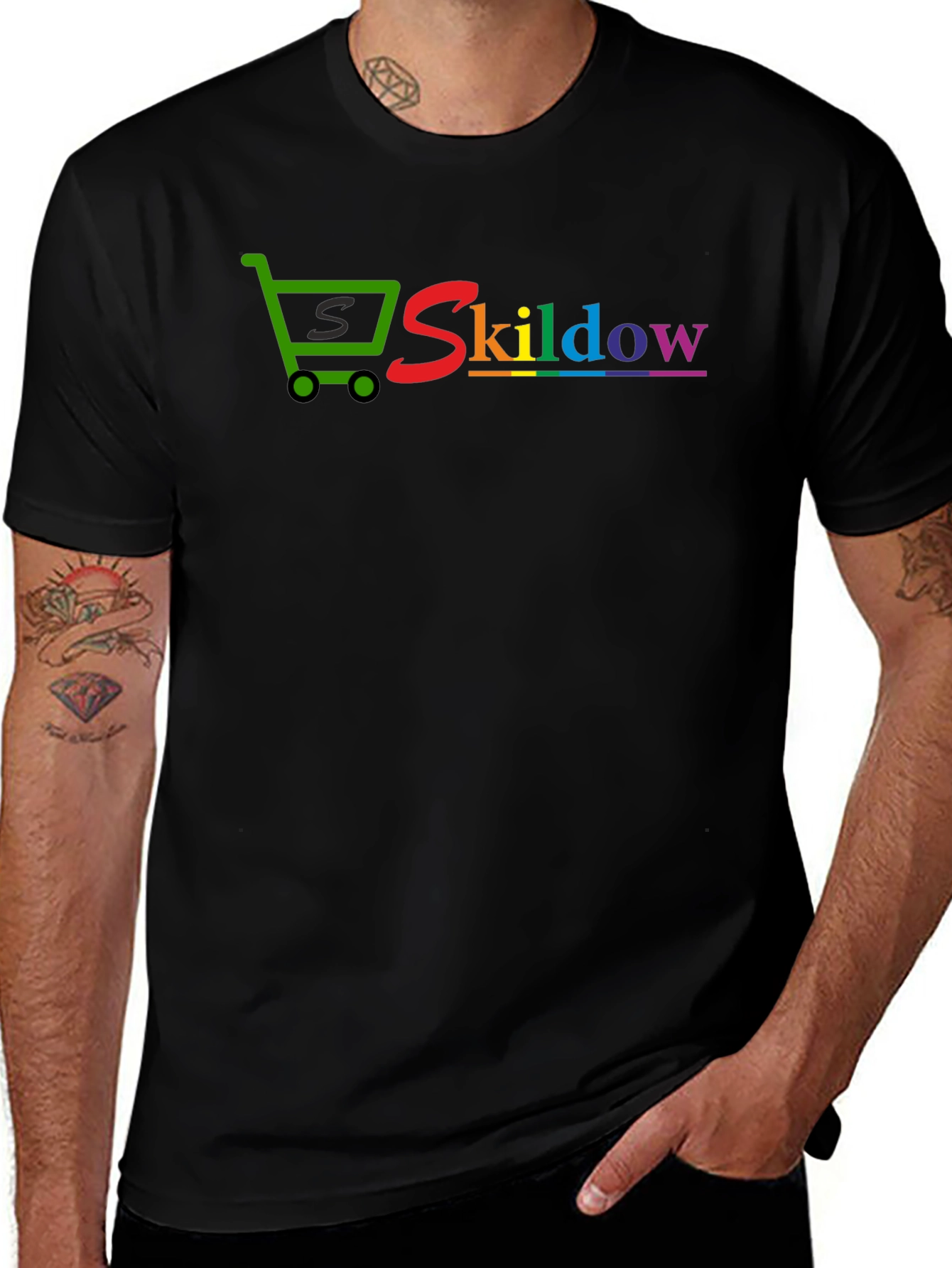 Skildow Rainbow Shopping Cart Graphic T-Shirt
