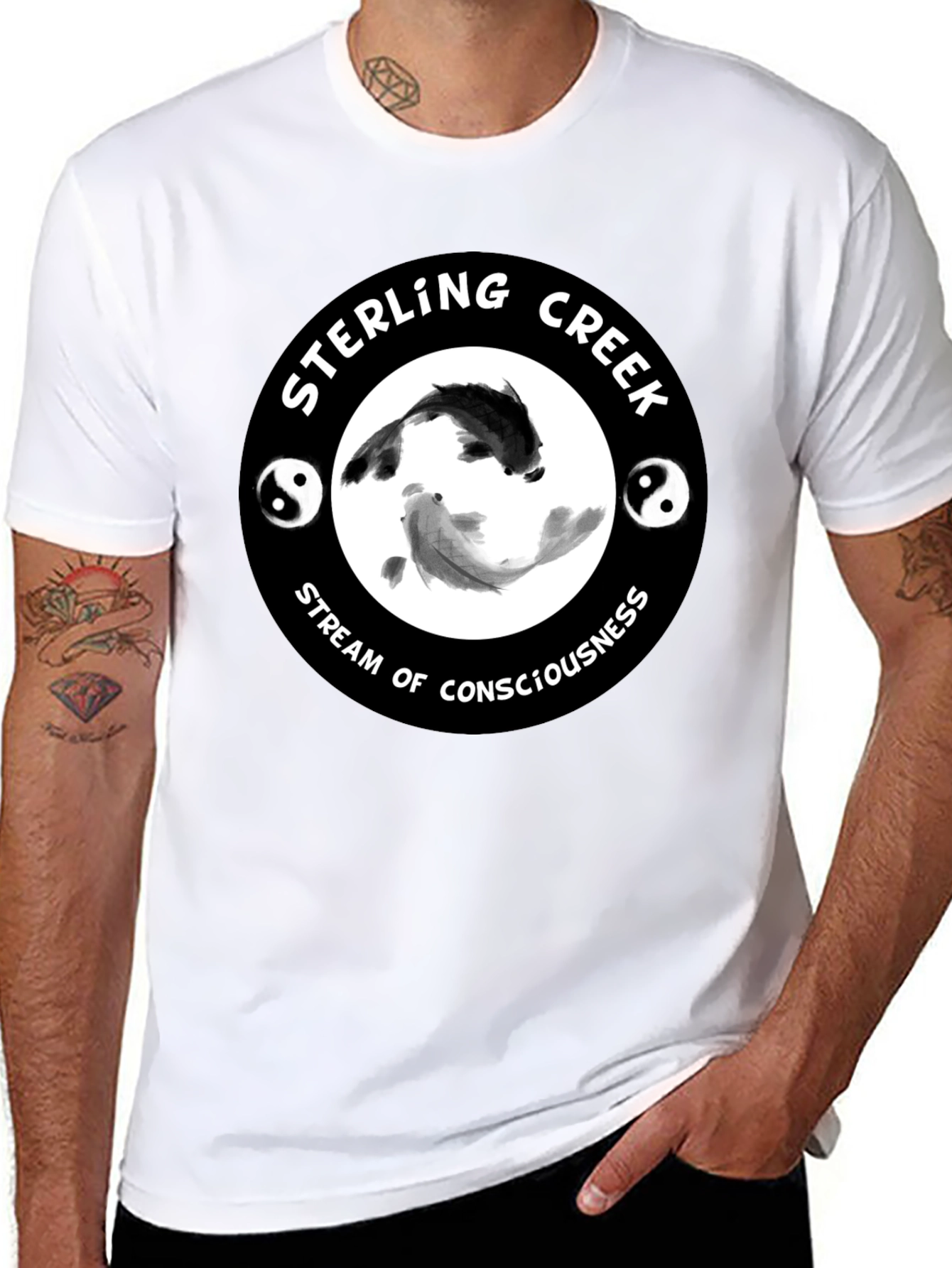 Sterling Creek Yin Yang Koi T-Shirt - Black