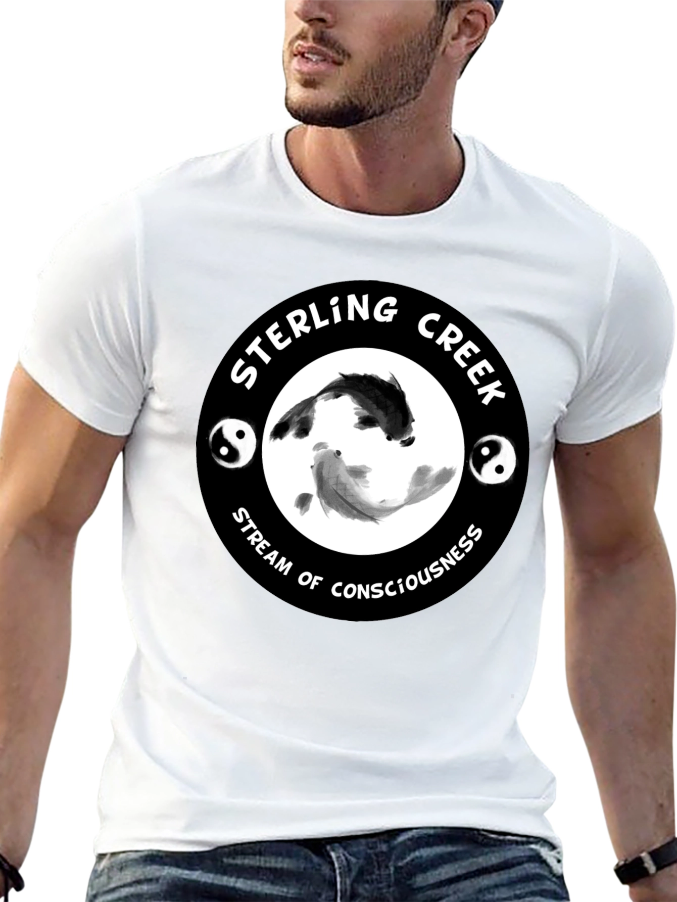 Sterling Creek Yin Yang Koi T-Shirt - Black