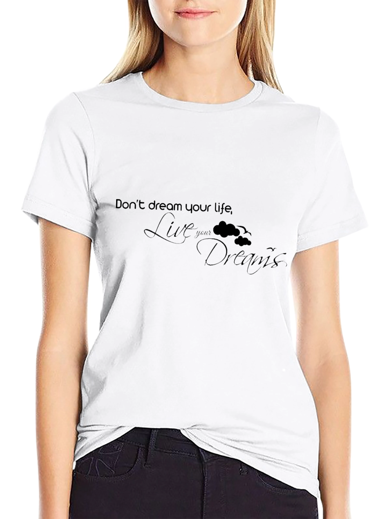 Live Your Dreams Graphic Tee - Inspiring Black T-Shirt