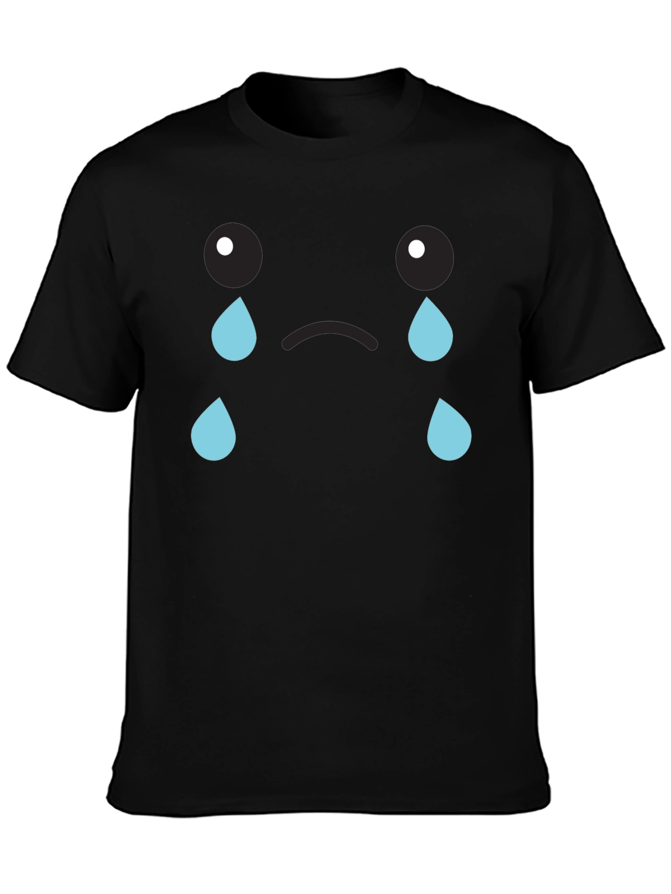 Sad Emoji Graphic T-Shirt - Unisex Black Tee