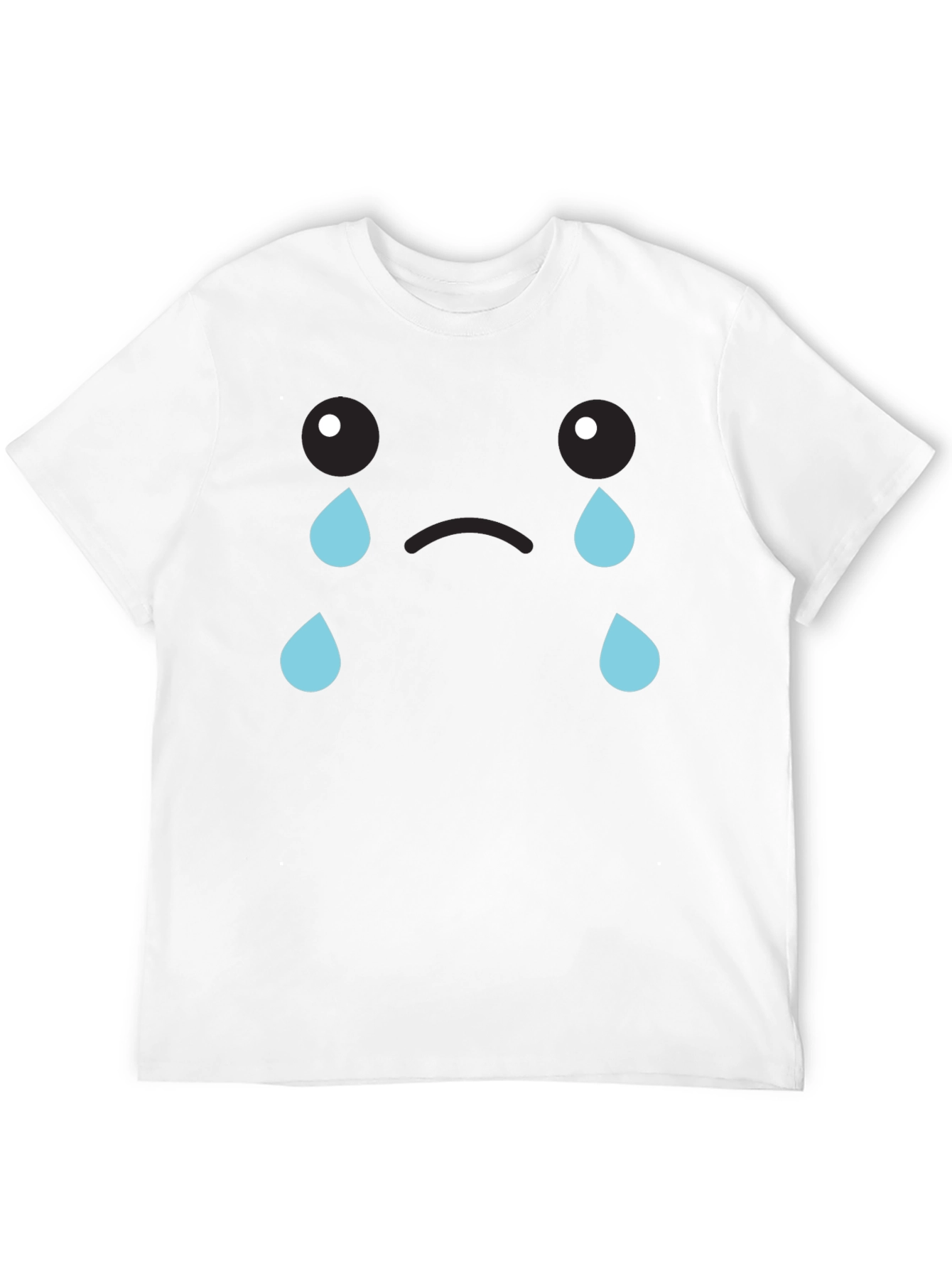 Sad Emoji Graphic T-Shirt - Unisex Black Tee