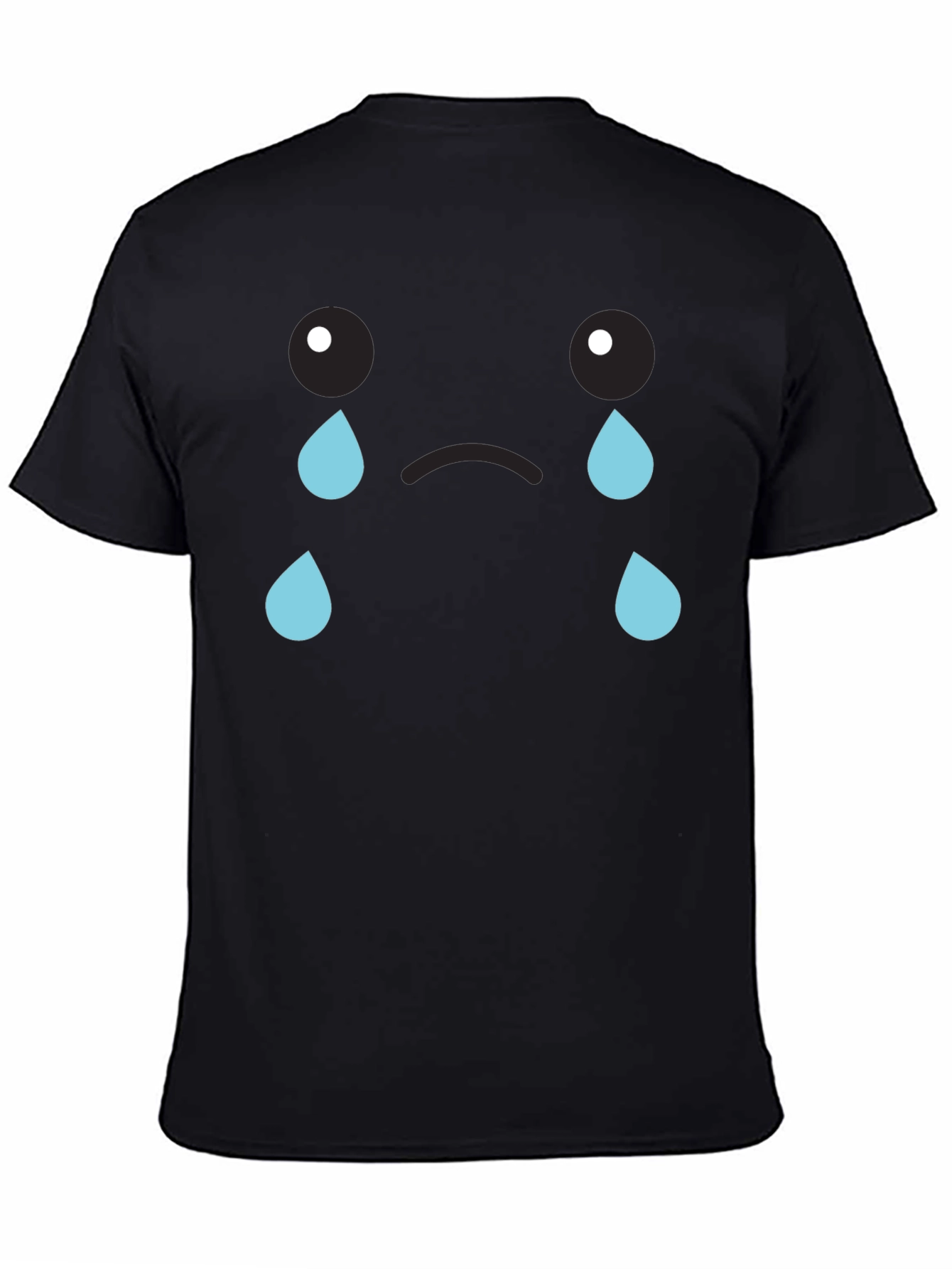 Sad Emoji Graphic T-Shirt - Unisex Black Tee