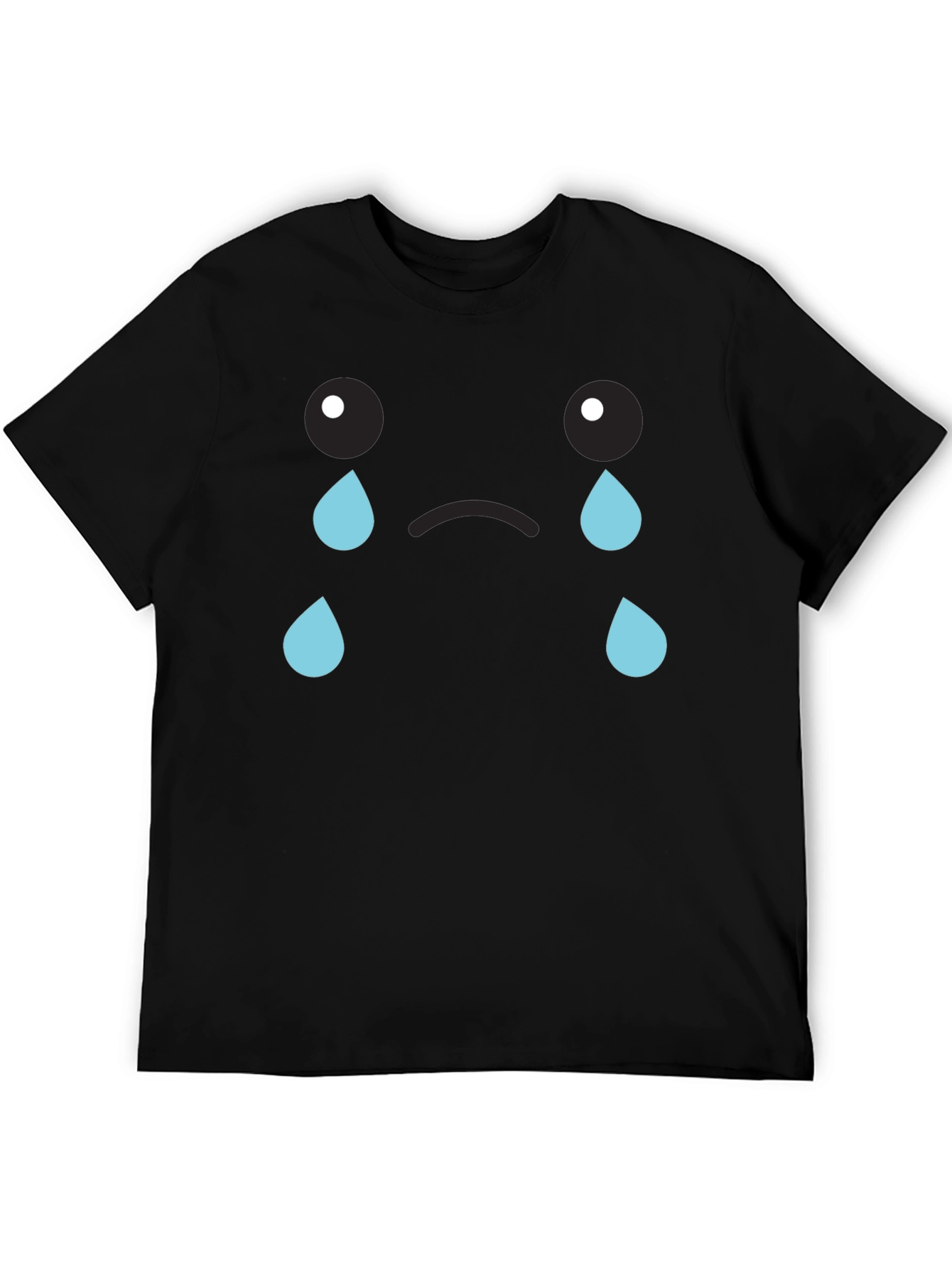 Sad Emoji Graphic T-Shirt - Unisex Black Tee