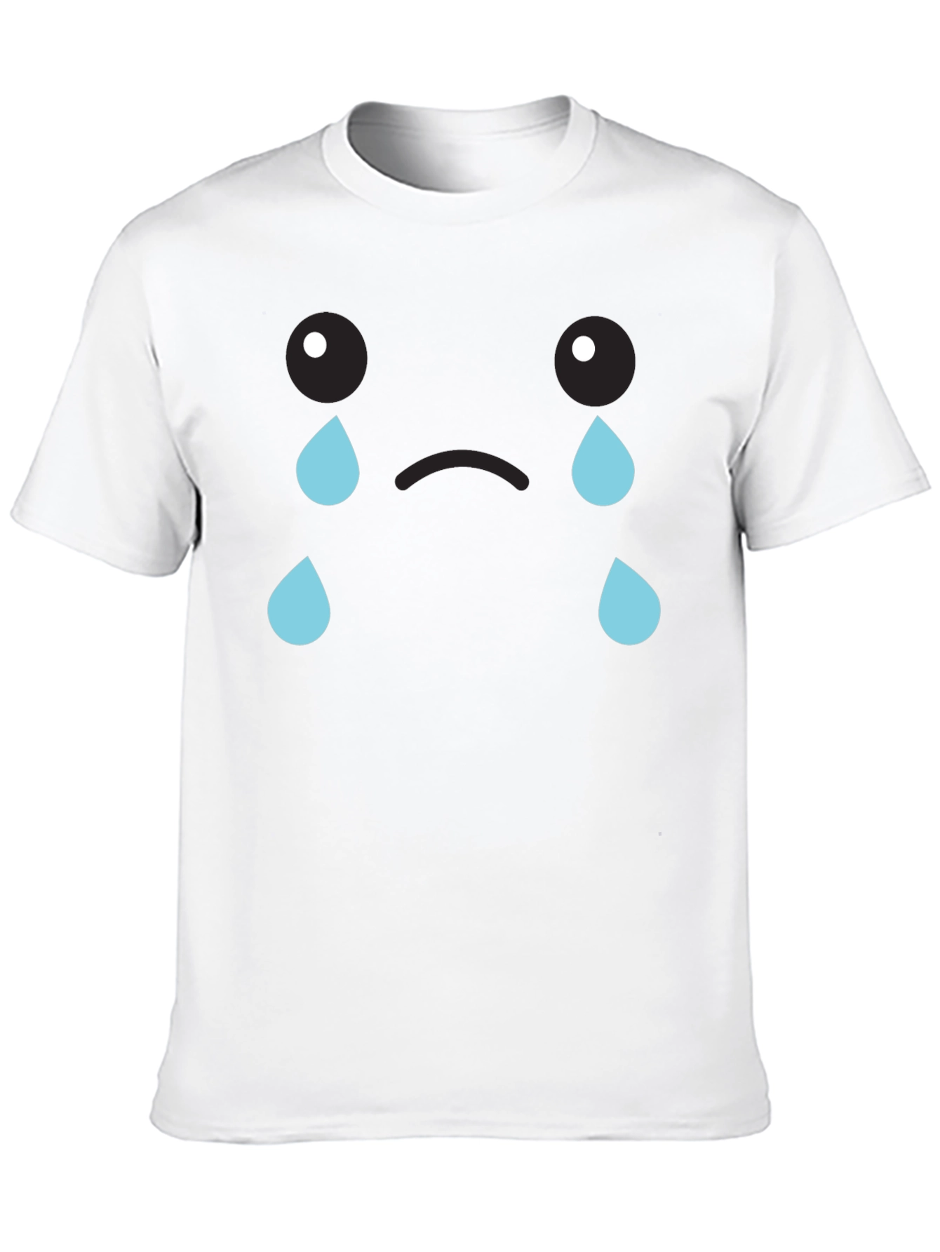 Sad Emoji Graphic T-Shirt - Unisex Black Tee