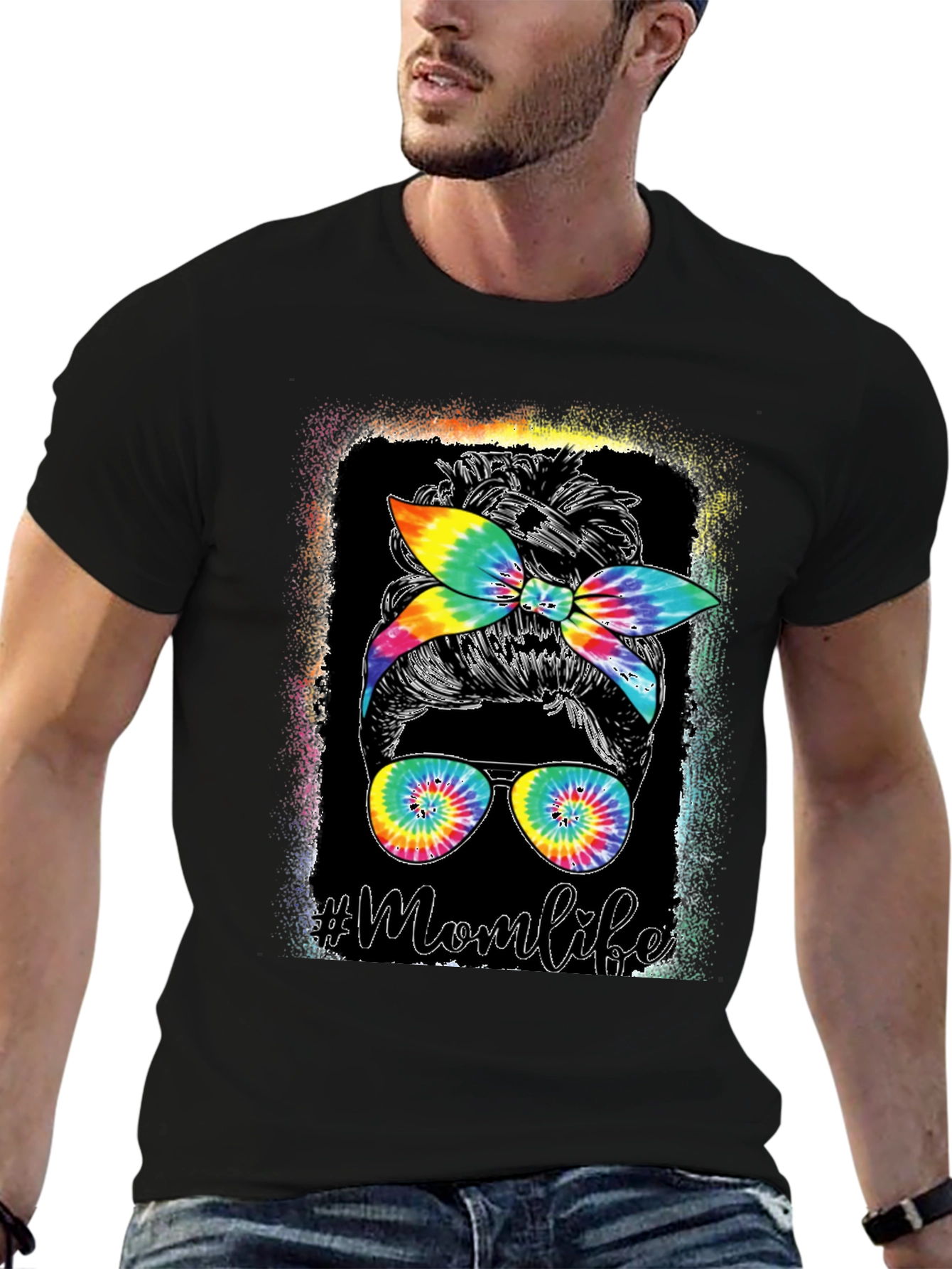 Mom Life Tie Dye Graphic Tee