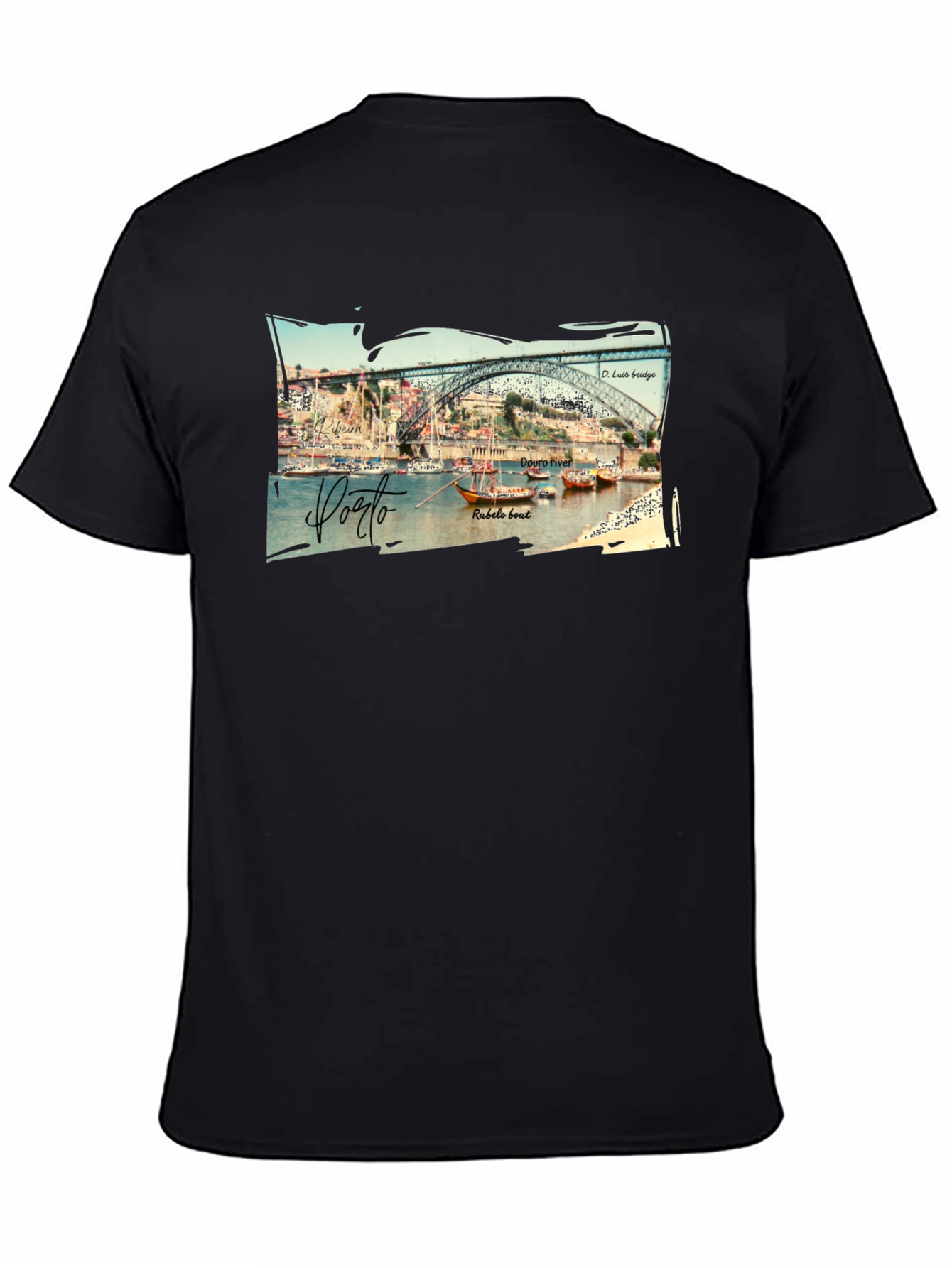 Porto Portugal Graphic Tee - Black