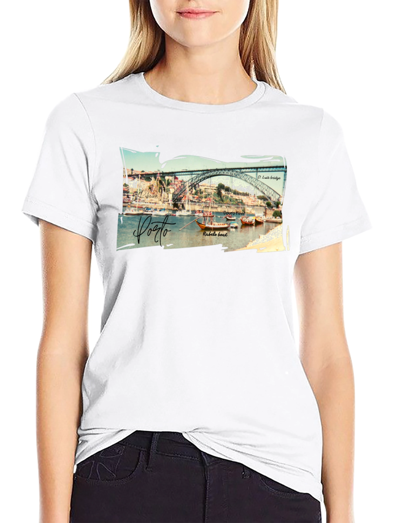Porto Portugal Graphic Tee - Black