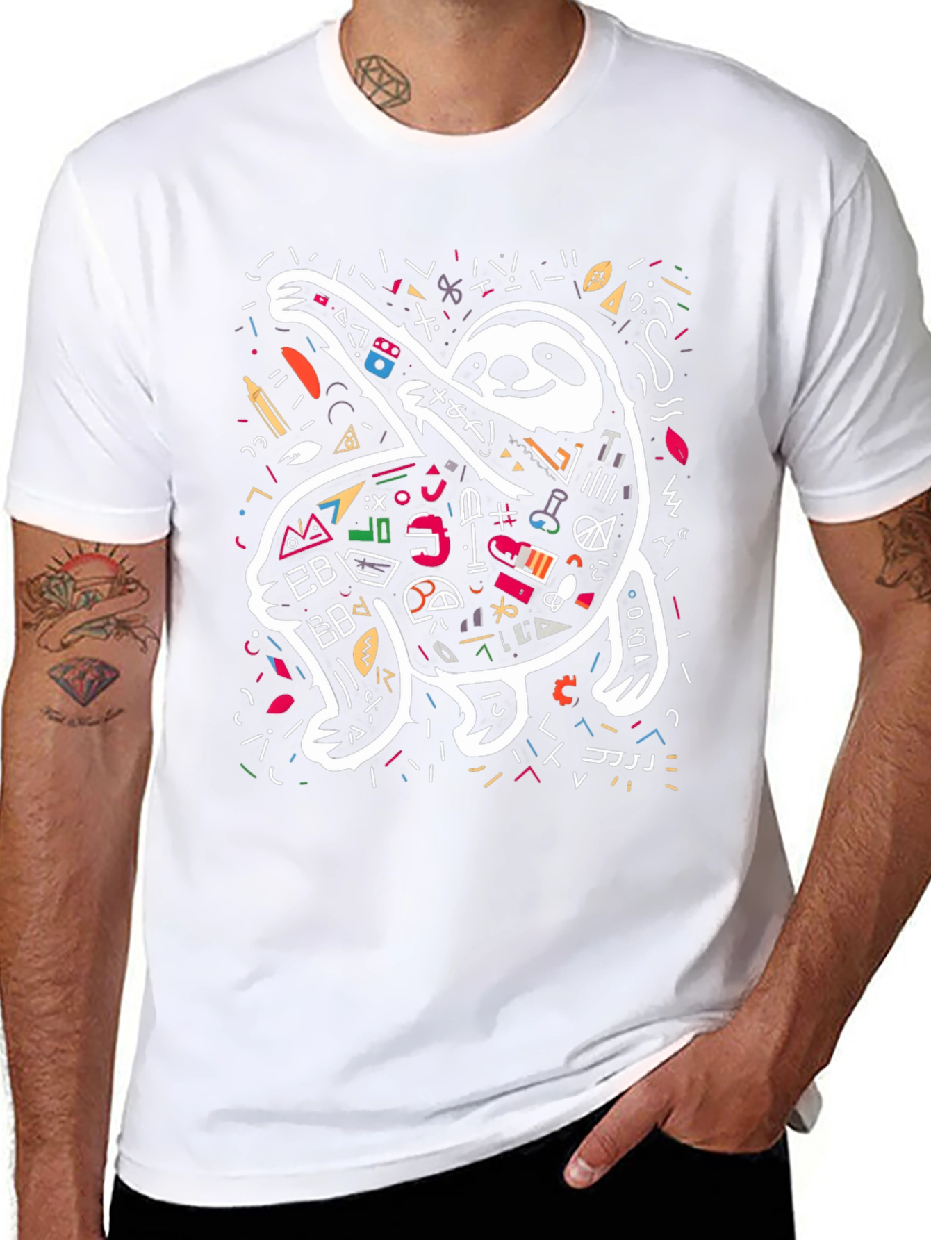 Sloth Scribble Tee - Unique Graphic T-Shirt