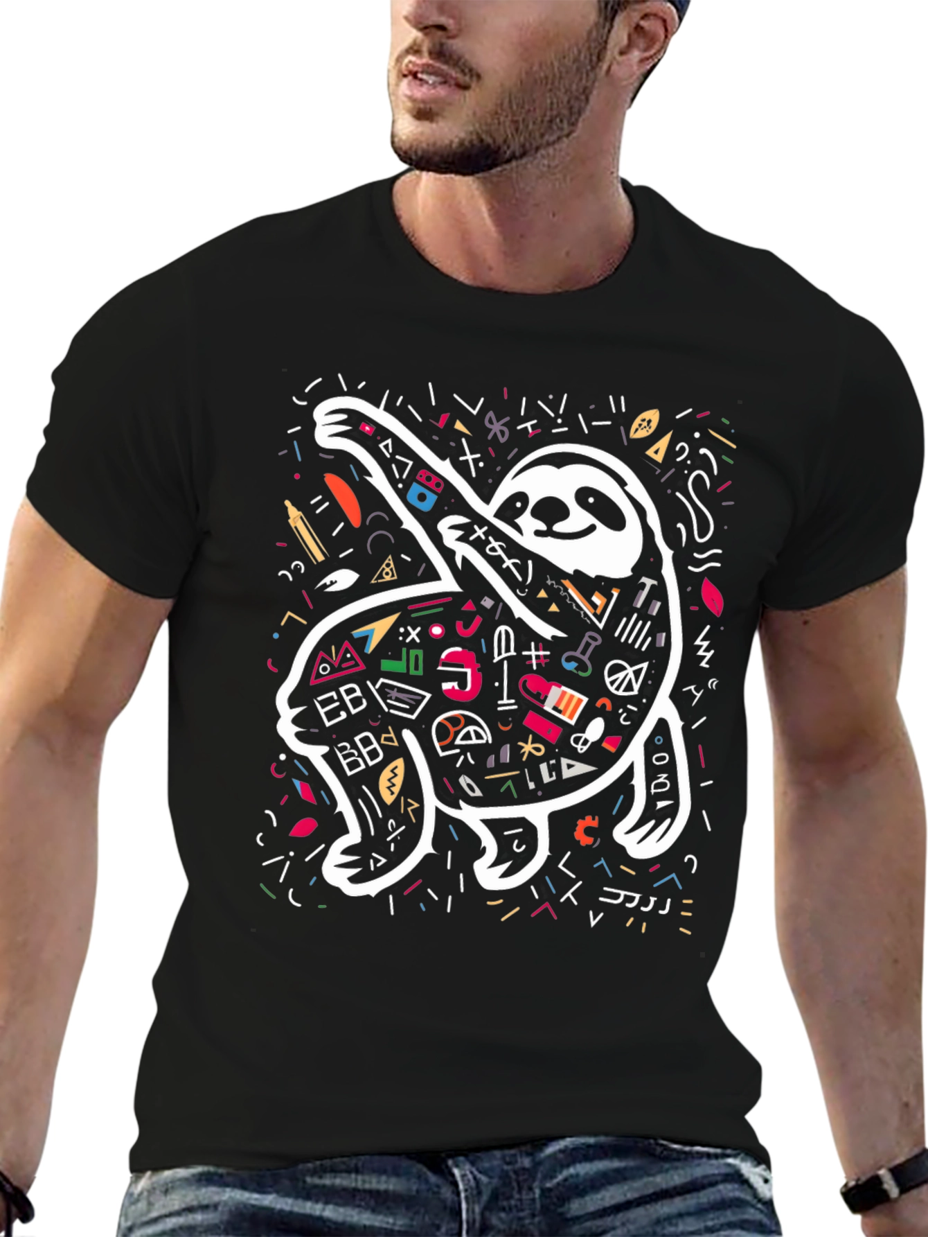 Sloth Scribble Tee - Unique Graphic T-Shirt