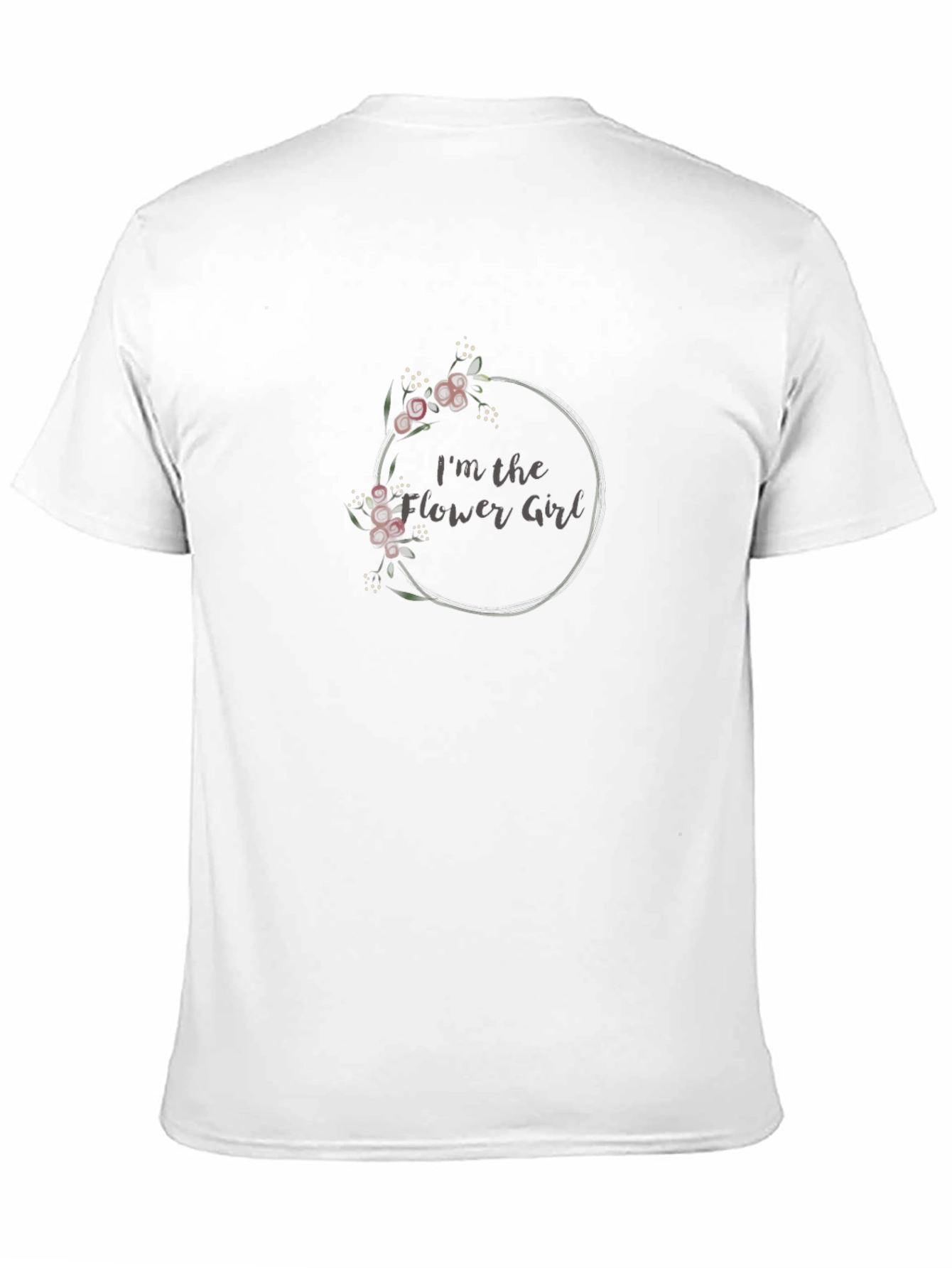 Flower Girl Black T-Shirt with Floral Design