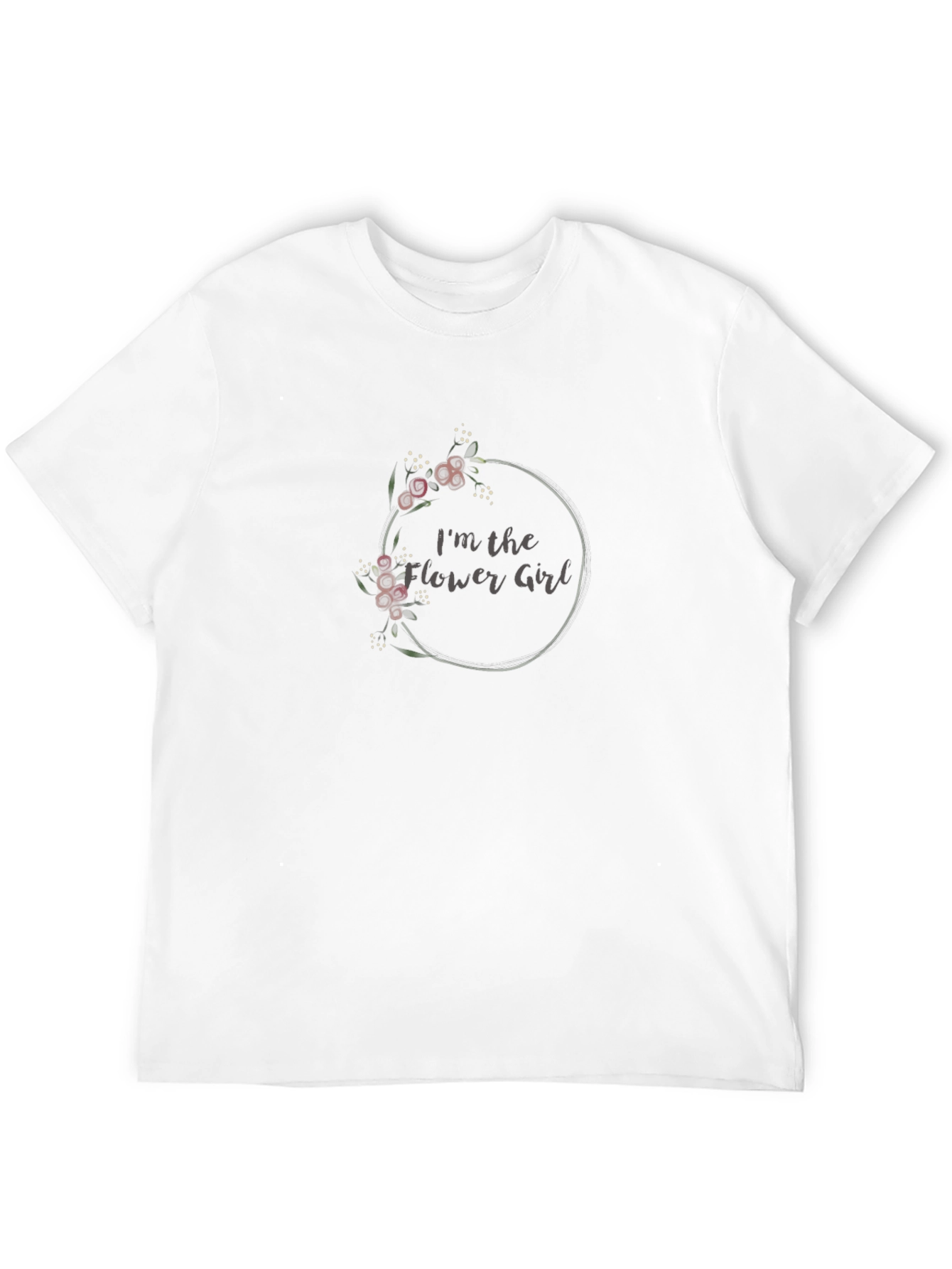 Flower Girl Black T-Shirt with Floral Design