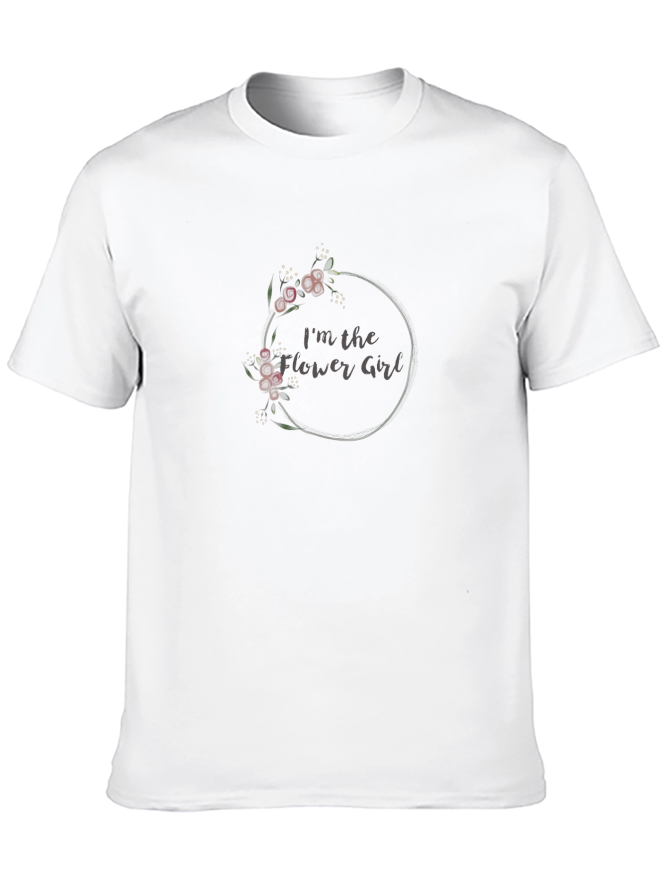 Flower Girl Black T-Shirt with Floral Design