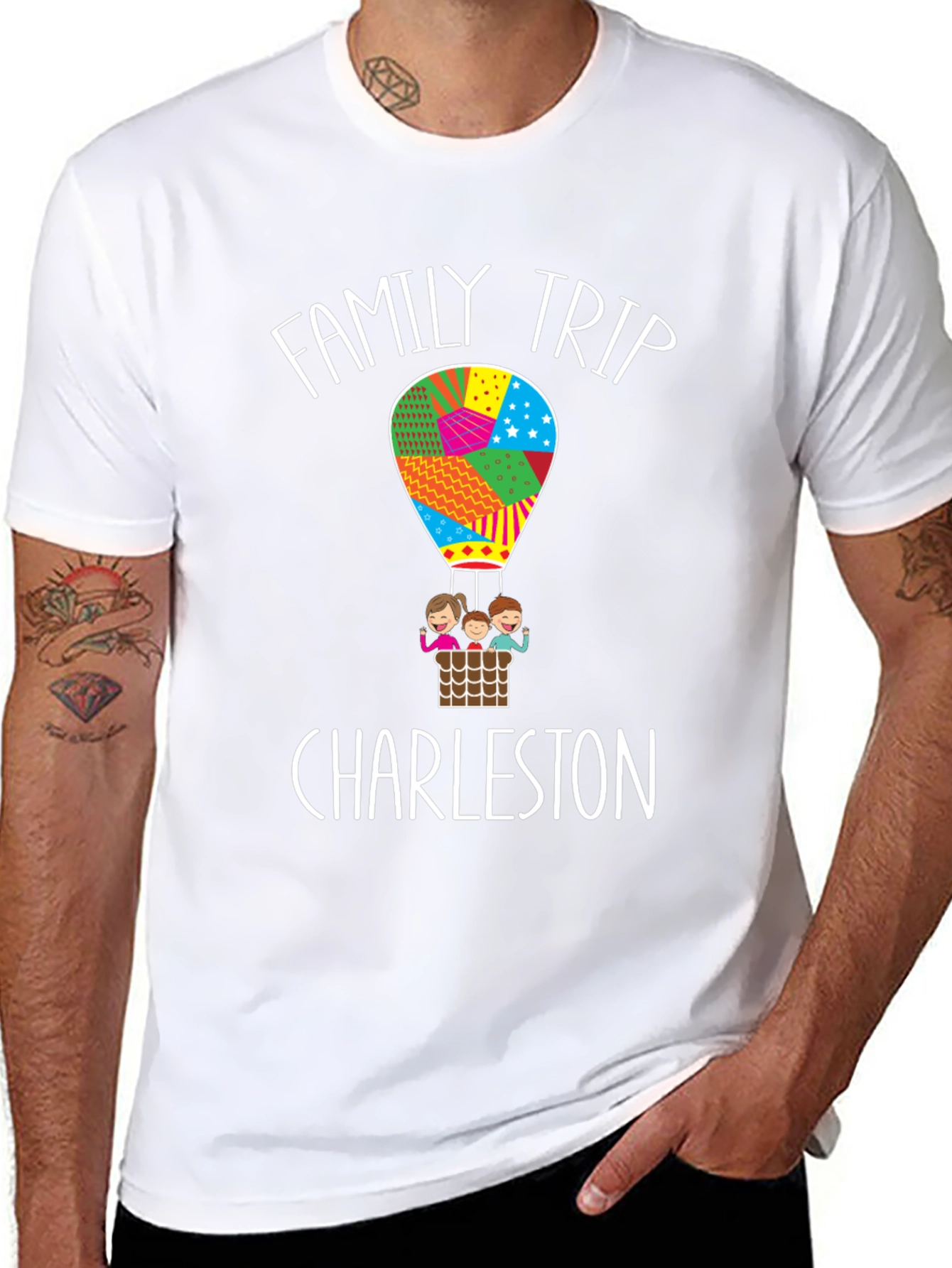 Family Trip Charleston Hot Air Balloon Graphic Tee