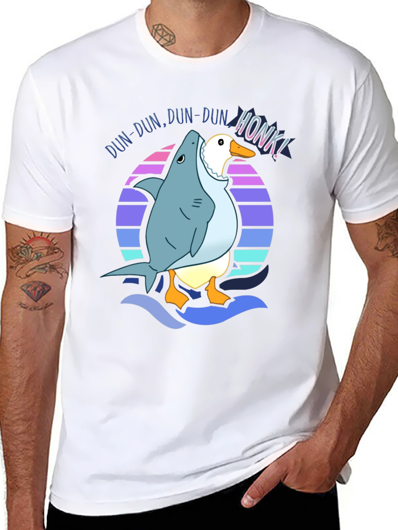 Shark Duck Humor T-Shirt