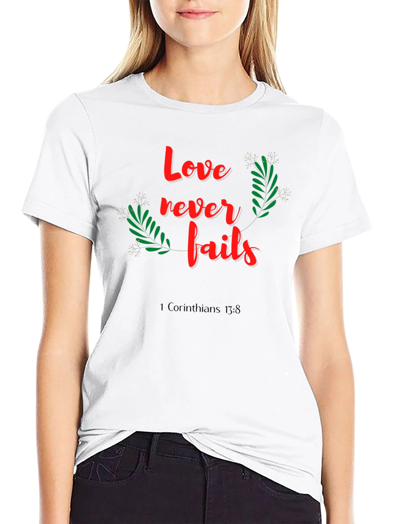 Love Never Fails Black T-Shirt