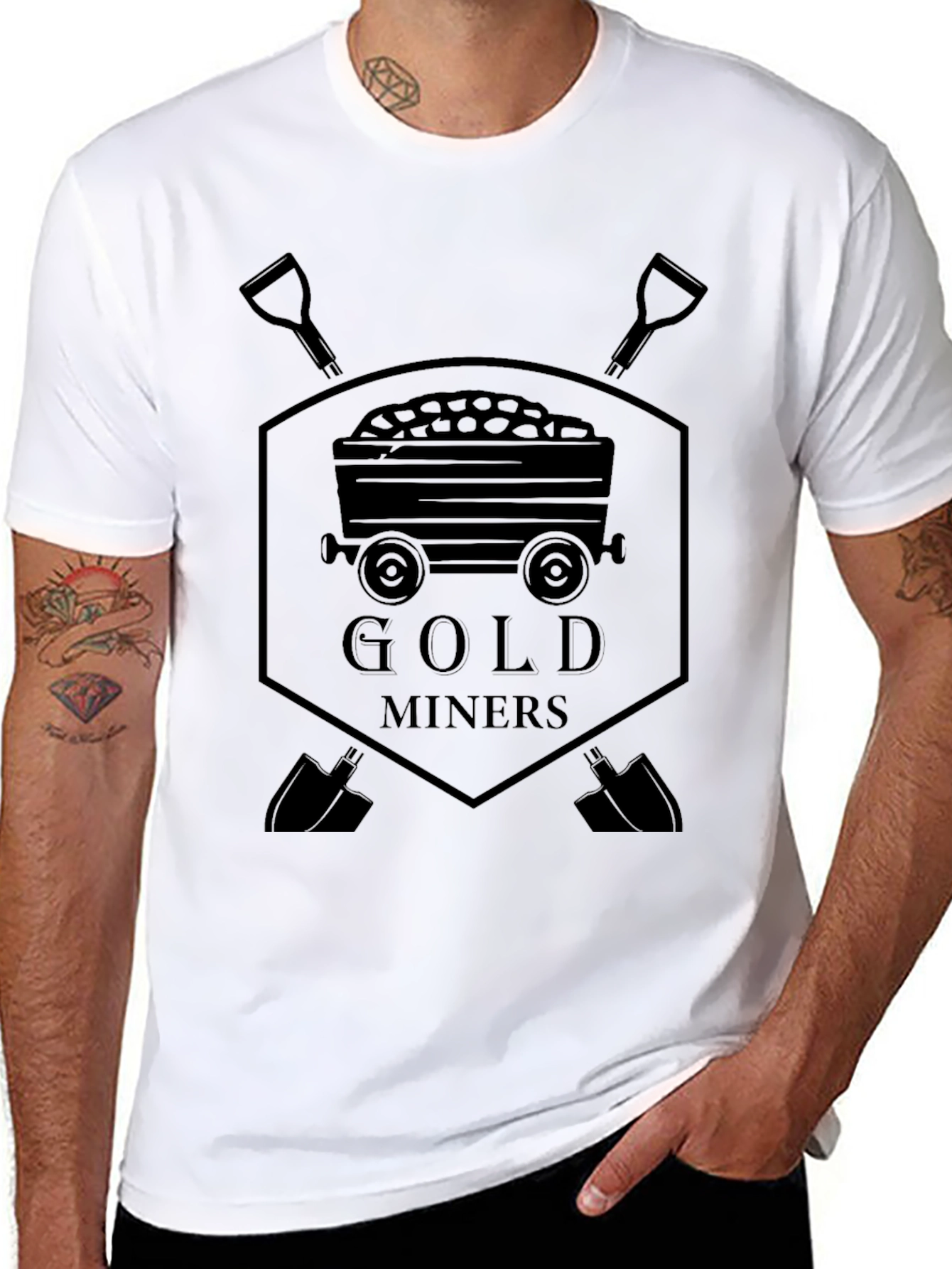 Gold Miners Graphic T-Shirt - Black Cotton Tee
