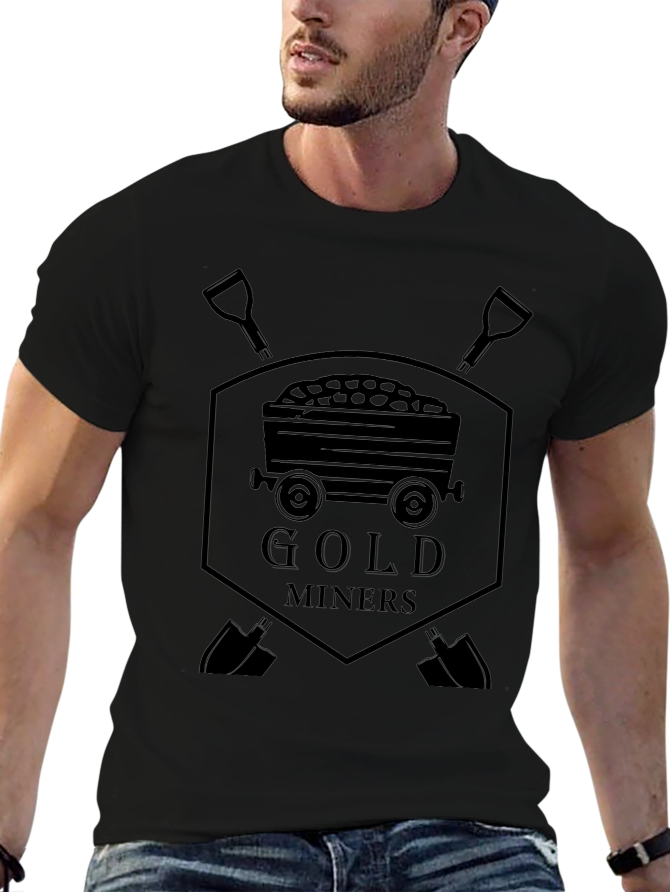 Gold Miners Graphic T-Shirt - Black Cotton Tee