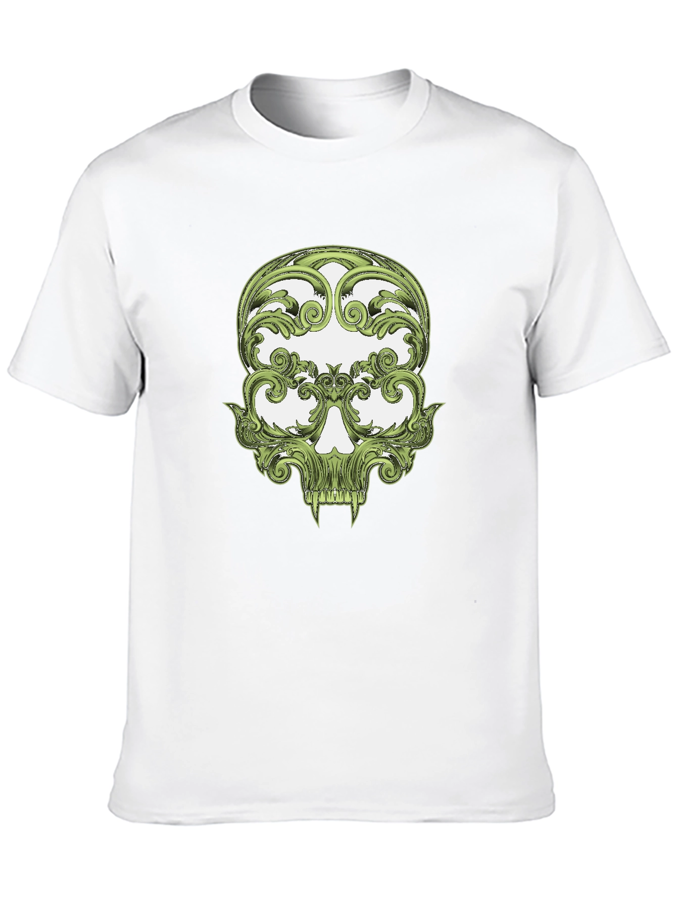 Floral Skull Graphic Tee - Black Cotton T-Shirt