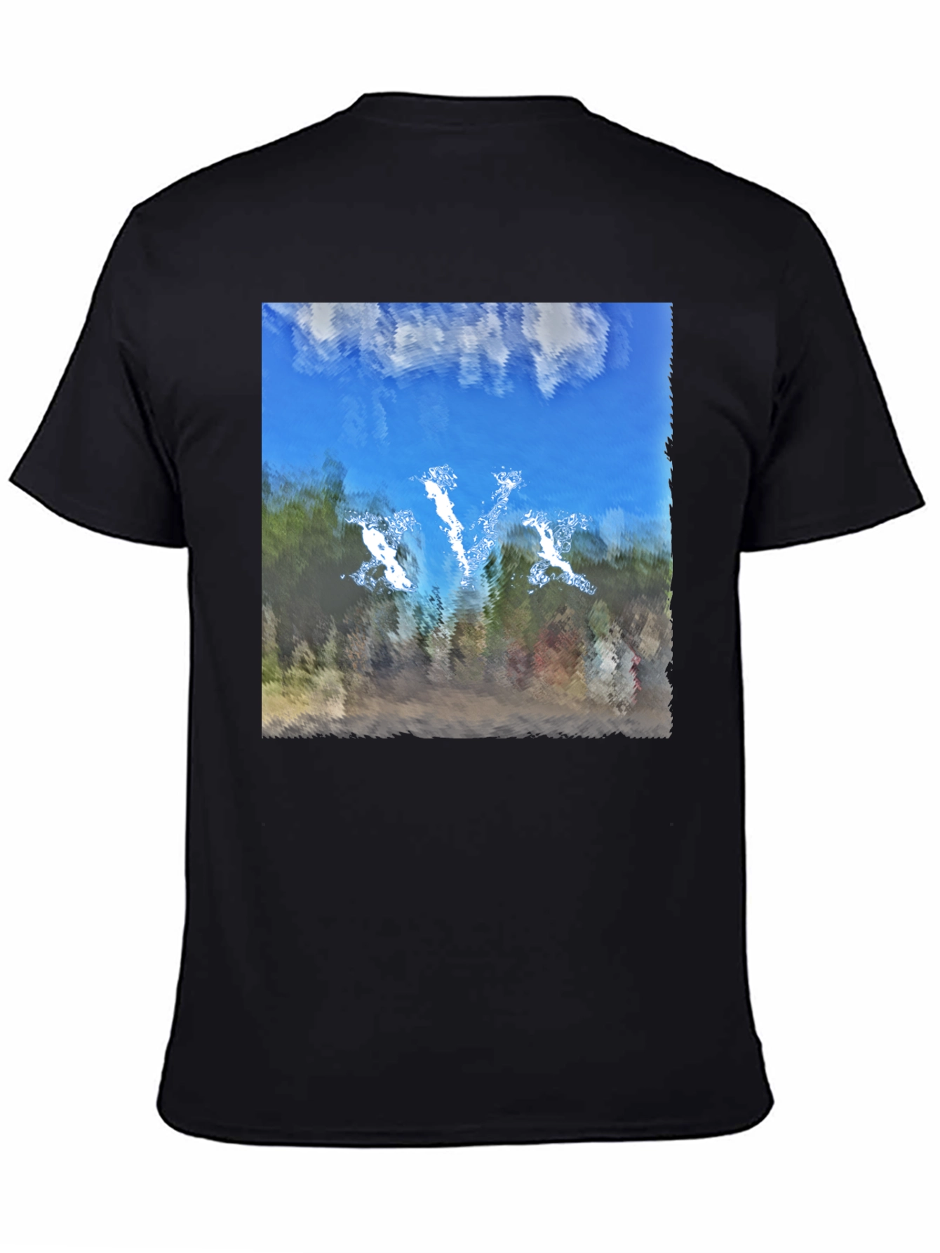 Abstract Sky Graphic Black T-Shirt